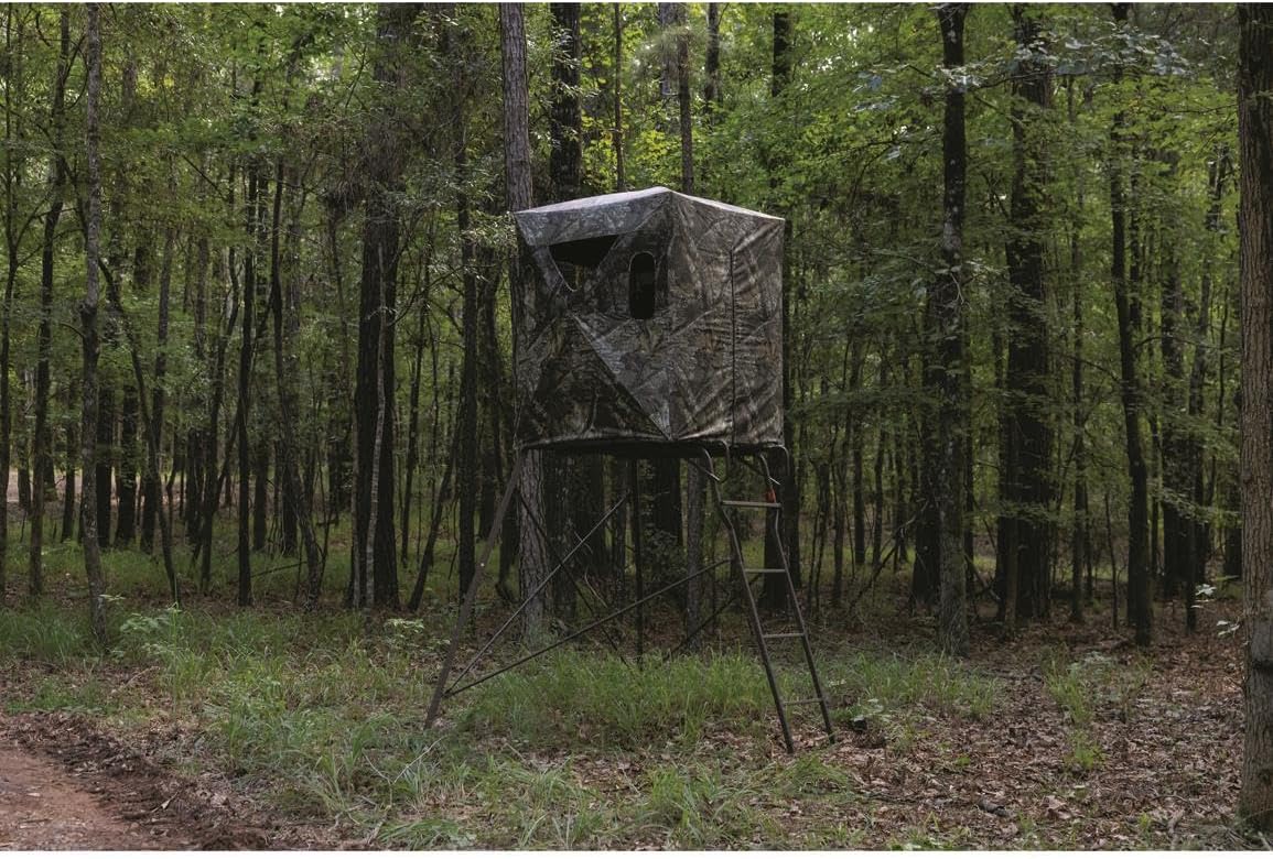 Guide Gear 6 Foot Tripod Hunting Tower Blind, 2-Man Stand Elevated, Hunting Gear Equipment Accessories, 4 by 4
