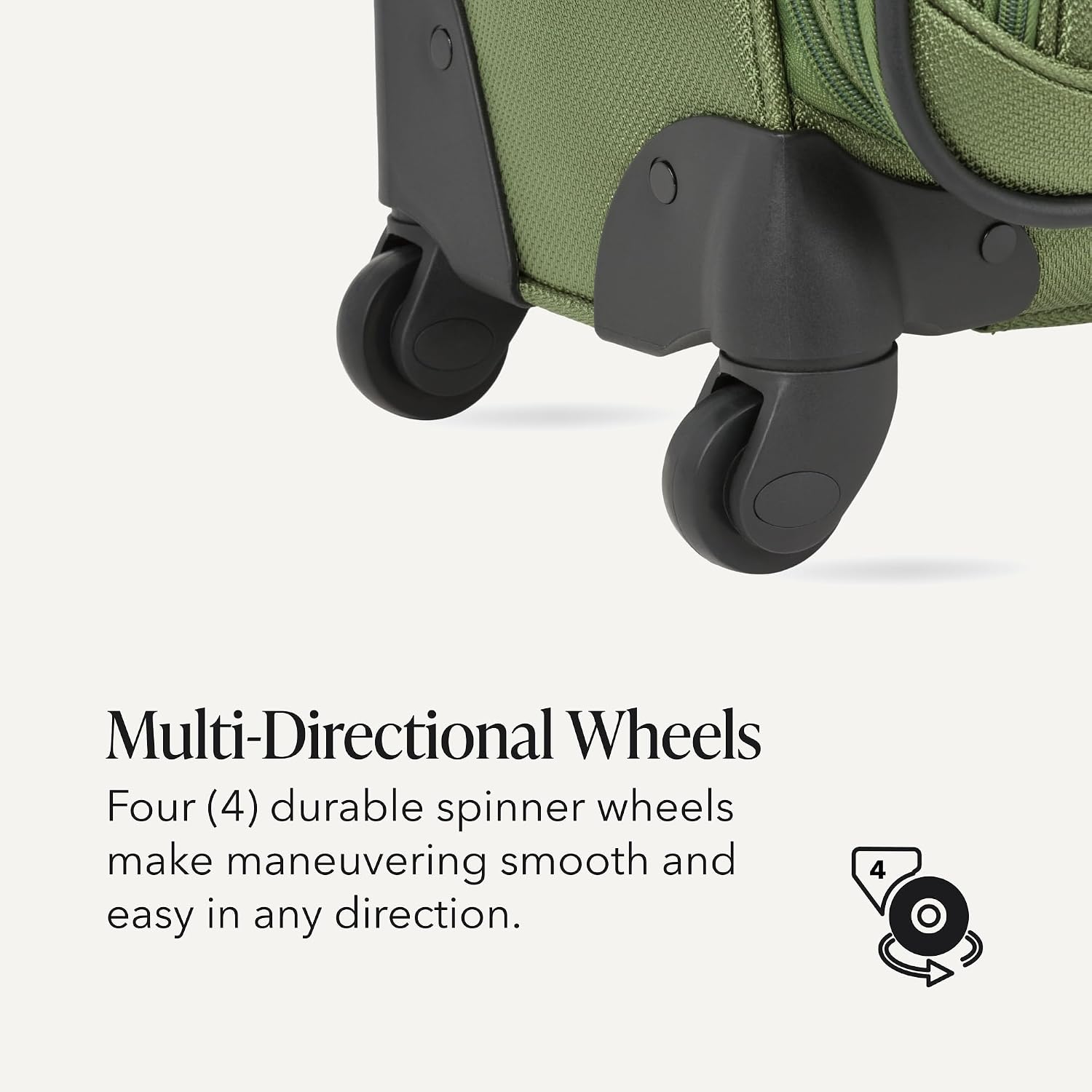 SWISSGEAR Sion Carry-On Spinner Luggage, Softside Expandable, Lightweight Suitcase, Dark Grey, 22.75-Inch