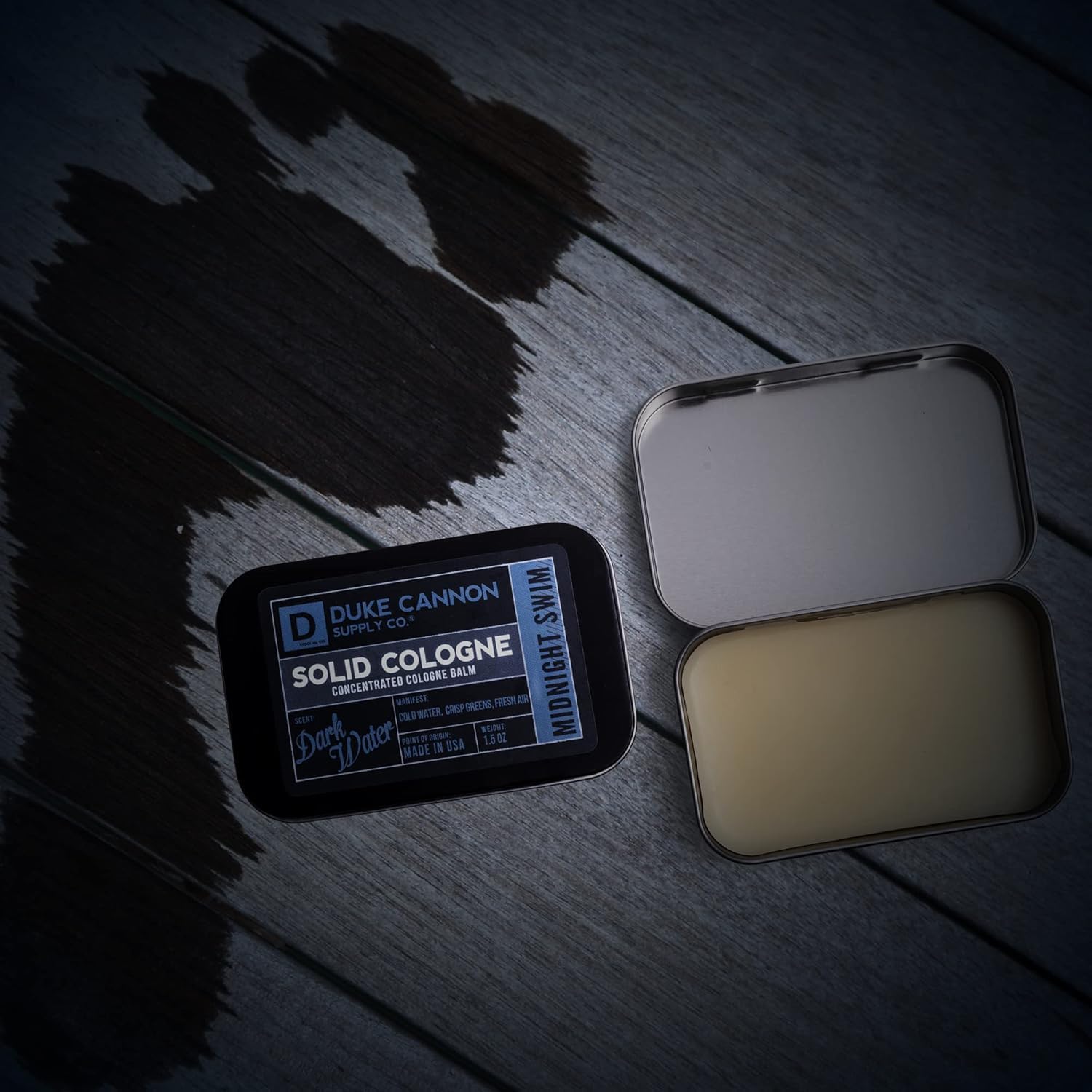 Duke Cannon Solid Cologne for Men, Bourbon Scent, Concentrated Balm, 1.5 oz | Woodsy charred oak barrel aroma inspired by classic bourbon craftsmanship