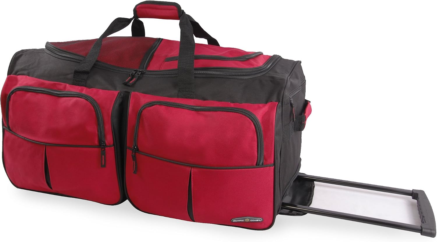 Pacific Coast Unisex 30" Large Rolling Duffel Bag, Red, One Size