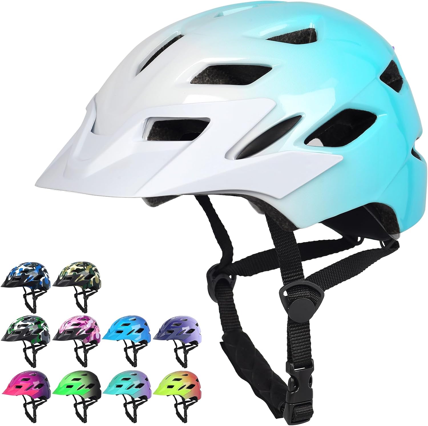 Kids Bike Helmet with LED Light for Youth Teen Toddler Boys Girls