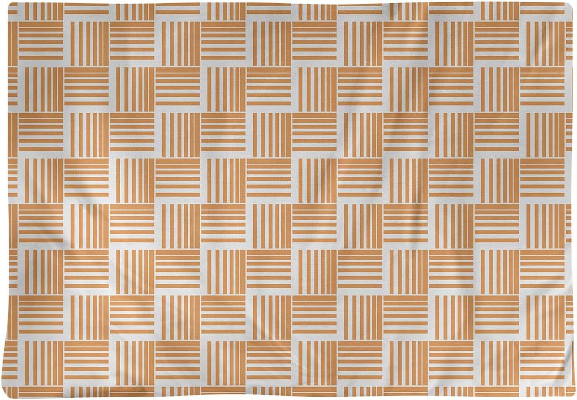 Dana Strider Classic Basketweave Stripes Table Placemat, 18 x 14, Orange