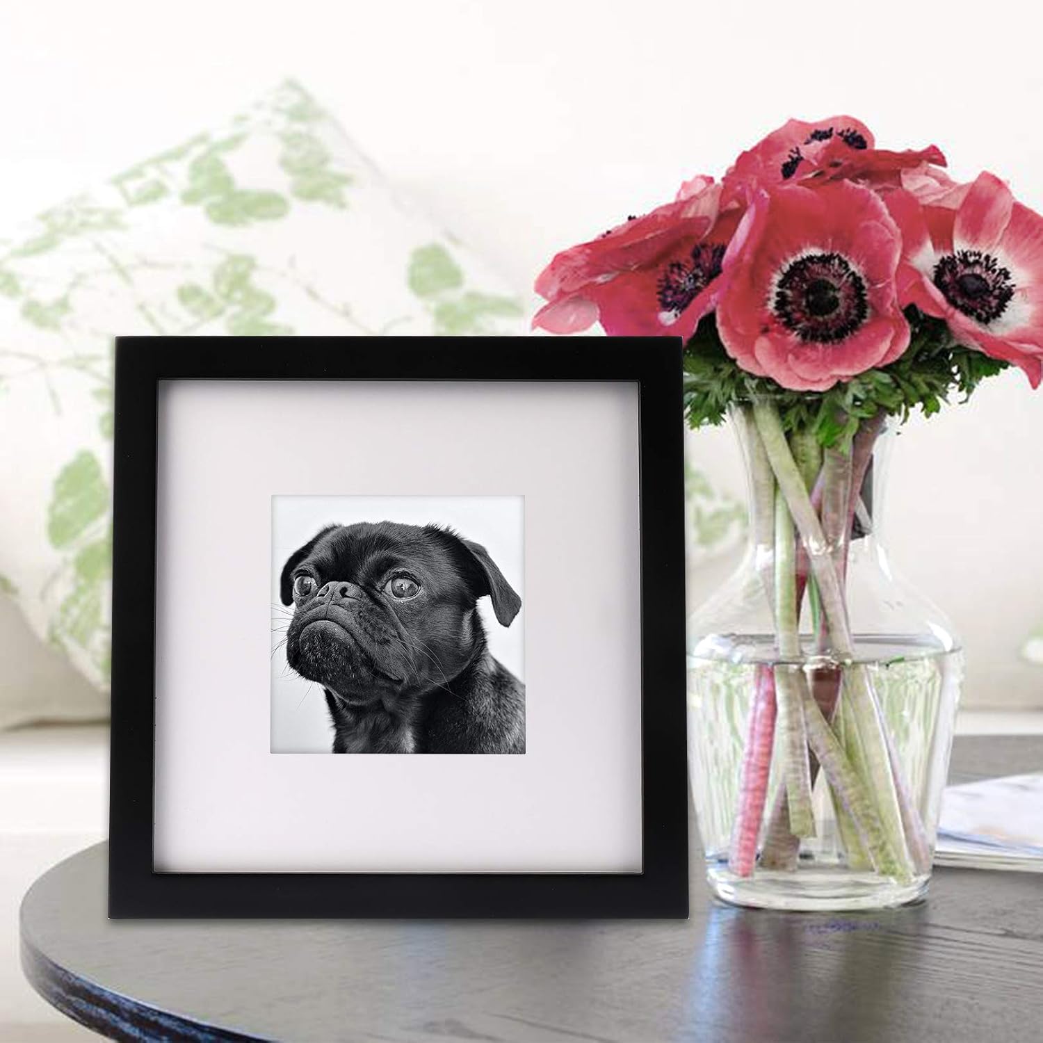 WUTL 8x8 Black Picture Frames Square