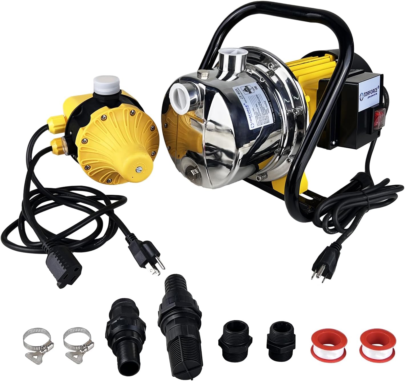1HP 18gpm Shallow Well 110V Booster Pump Portable Garden Pond Water Transfer Pump Electric Yard Pool Cover Draining Pump Above Ground Irrigation