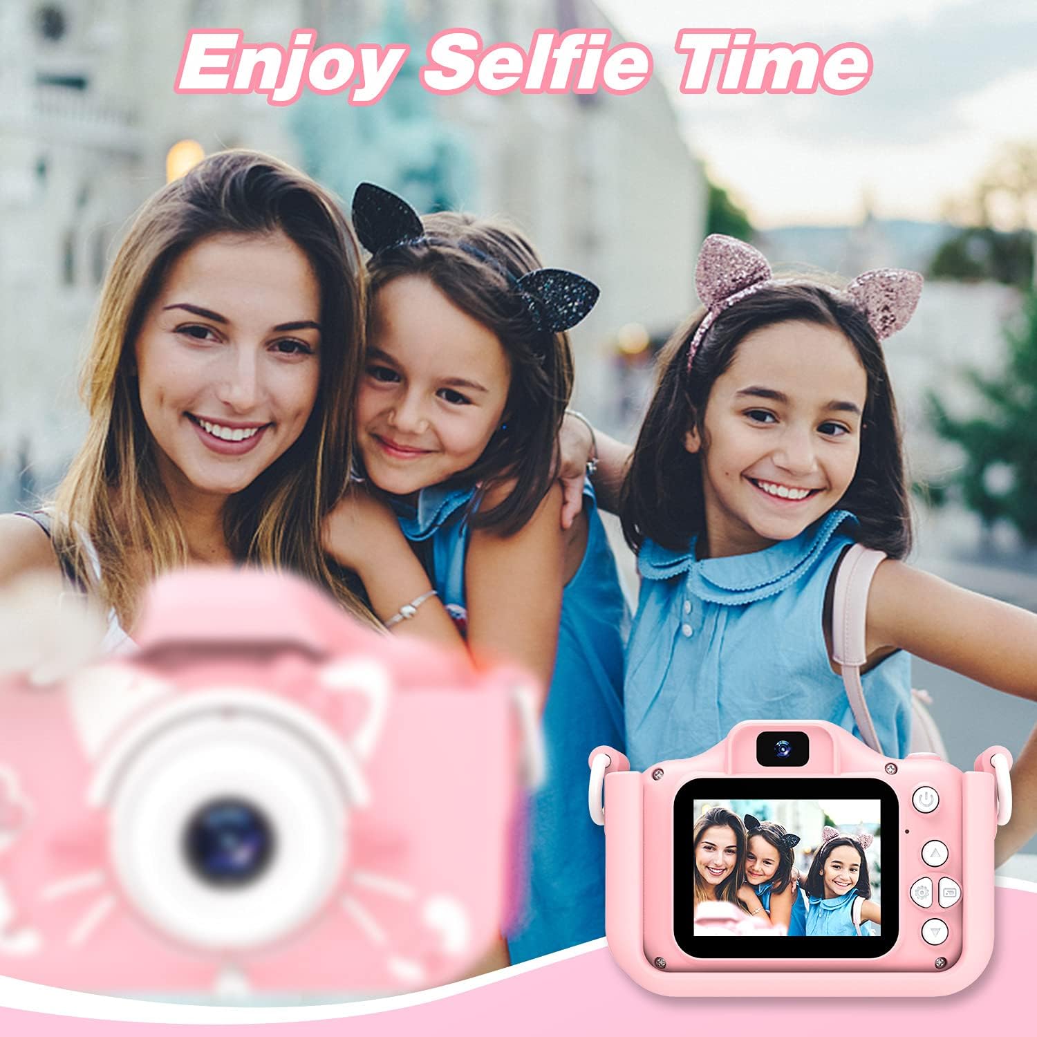 Goopow Kids Camera Toys for 3-8 Year Old Girls Boys,Children Digital Video Camcorder Camera with Cartoon Soft Cover, Best Chritmas Birthday Festival Gift for Kids