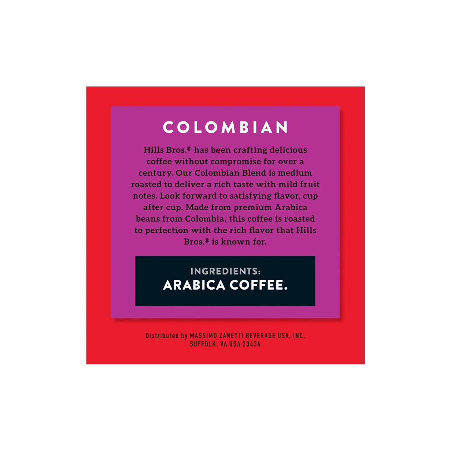 Hills Bros Single Serve Coffee Pods, 100% Colombian Ground Coffee, Medium Roast, 12 Count – Keurig Compatible, Roasted 100% Arabica Beans, Smooth Balanced Flavor