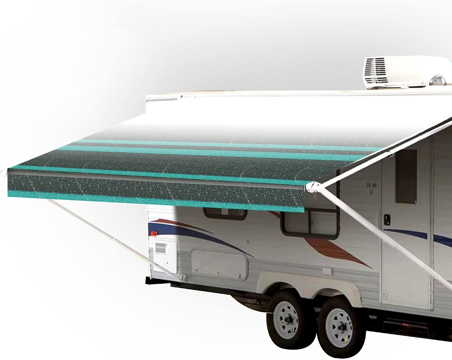SunWave Premium Vinyl RV Canopy | Awning Fabric Replacement (20', Grey Fade)