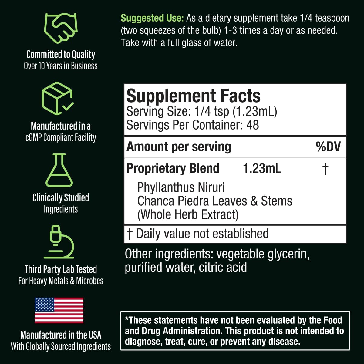 Cleanse Drops - Kidney and Gallbladder Supplement - Chanca Piedra Extracts.