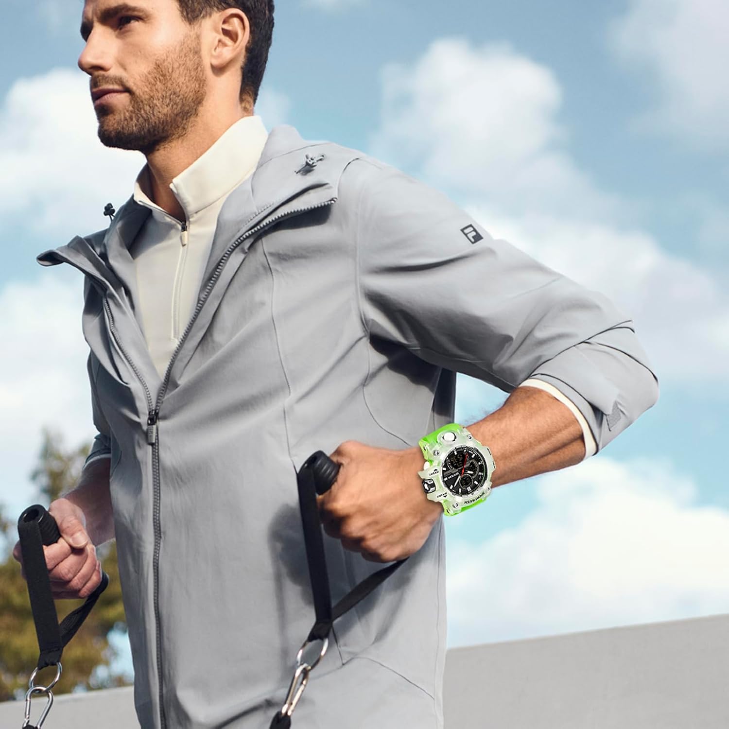 FANMIS Men Sports Outdoor Watch Analog Digital Multifunctional Black Watch | Black Sports Watch Casual Quartz Wristwatch Waterproof Military Wrist Watch Tactics LED Alarm Stopwatch Digital Watch for Men