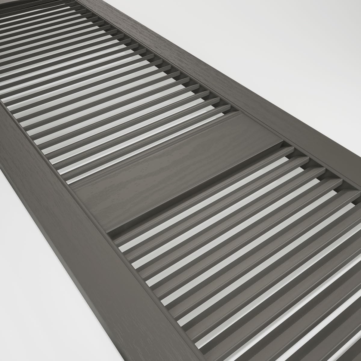 Mid America 00011455002 Standard Size Cathedral Top Center Mullion, Open Louver Vinyl Shutter, w/Installation Shutter-Lok's & Matching Screws (Per Pair), 002, 14 1/2"W x 55"H, Black
