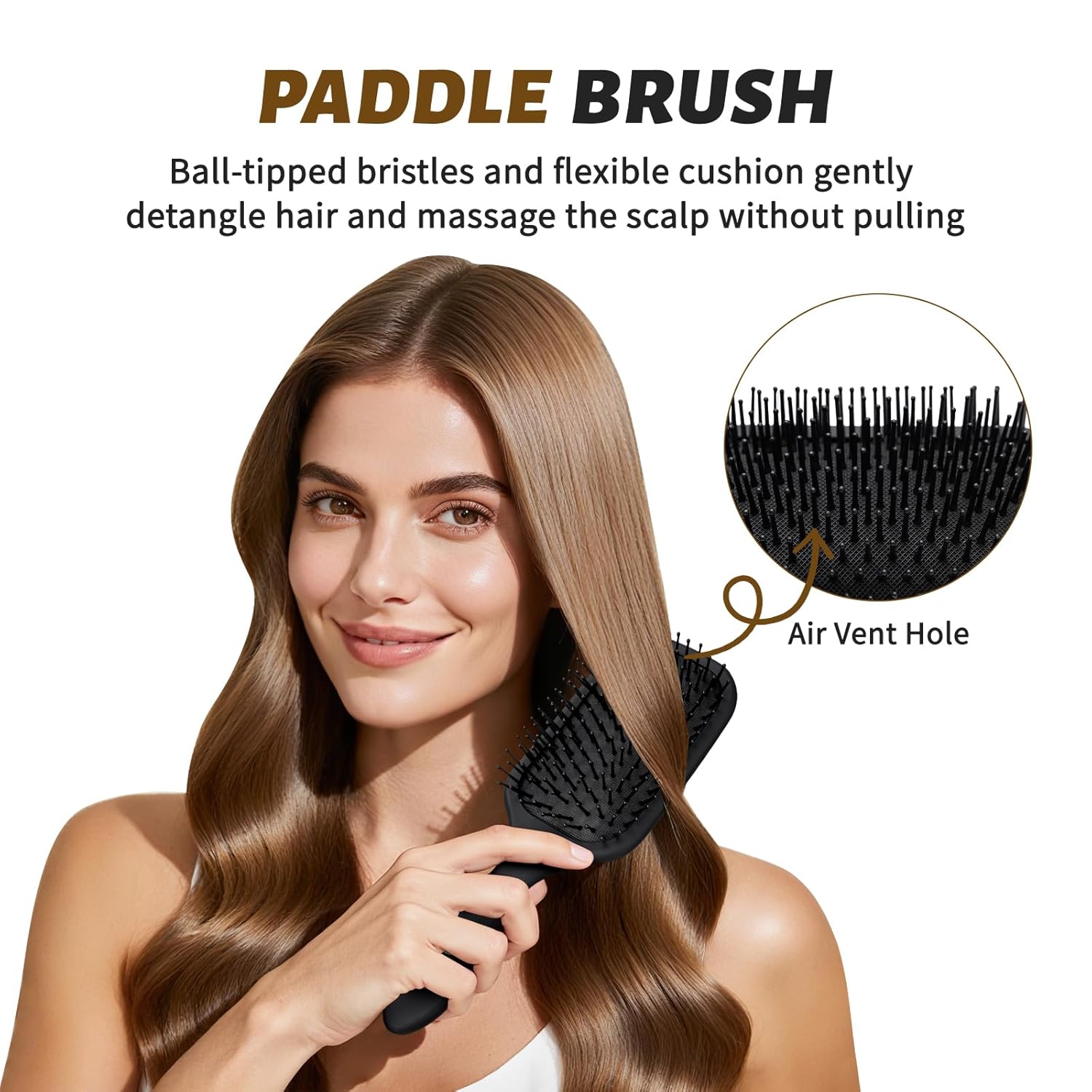 Hair Brush for Men and Women, 4Pcs Brush and Comb Set Detangling All Hair