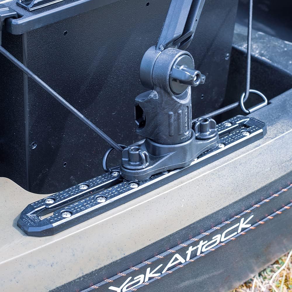 YakAttack HD LockNLoad Track Mount Base | Dual MightyBolt System for Kayak Rod Holders