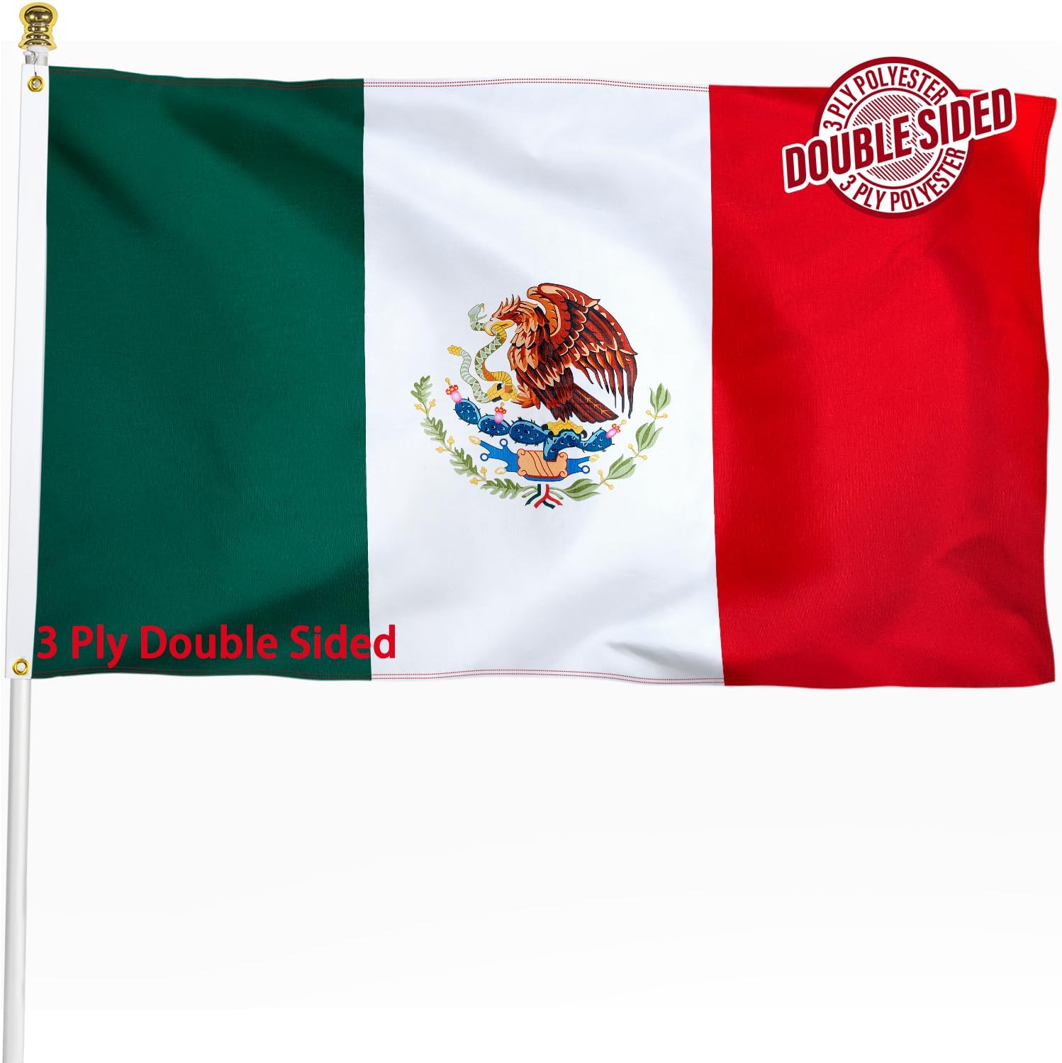 Nicaragua Flag 3x5 ft Outdoor Bandera de Nicaragua Nicaraguan National Flag | Double Sided 3 Ply Heavy Duty Polyester Banner with Brass Grommets for Home and Outdoor Decoration, 4 Rows Stitching