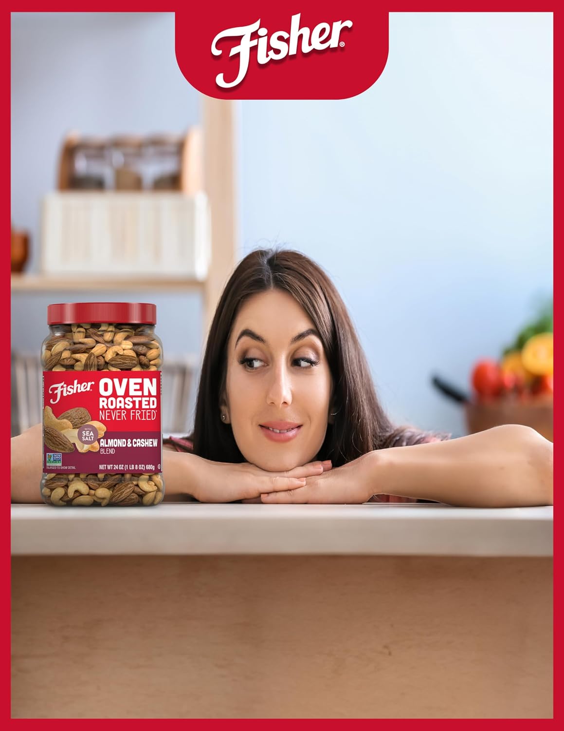 Fisher Oven Roasted Never Fried Deluxe Mixed Nuts, 24 Ounces