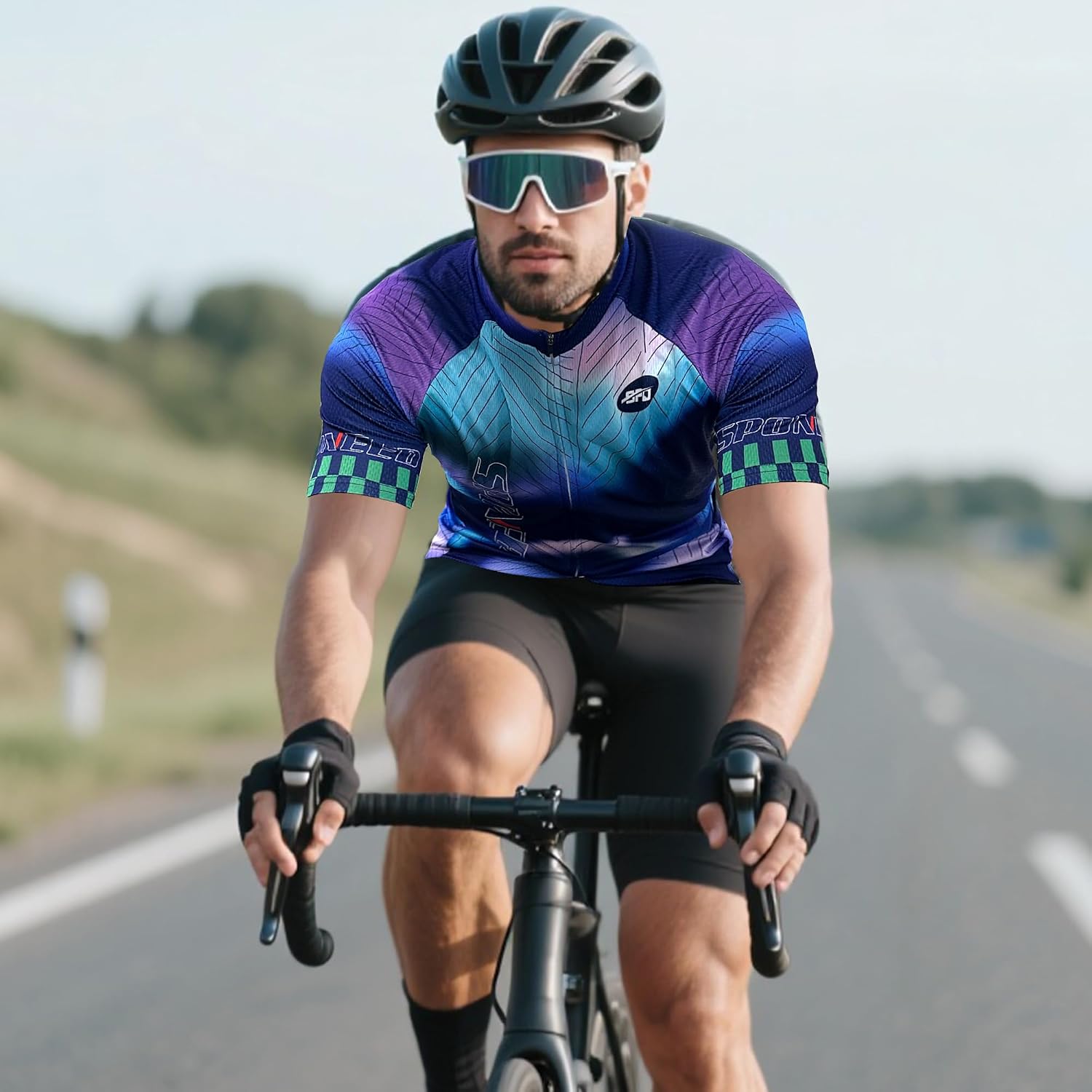 sponeed Cycling Jersey Short Sleeve Suits Men Bike Clothing Road Bicycle Shorts Padded Outfits