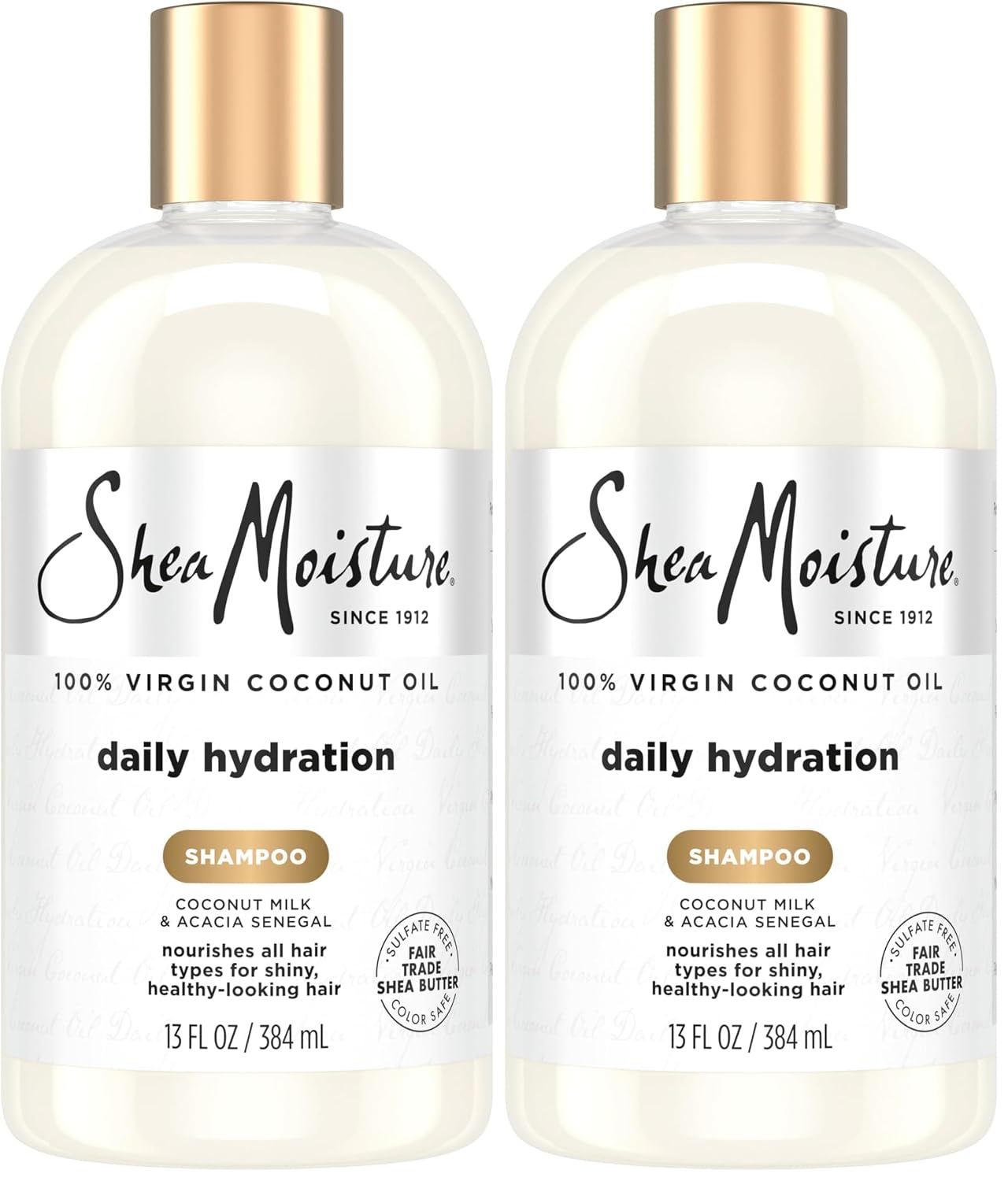 Shea Moisture Daily Hydration Shampoo Virgin Coconut Oil for All Hair Types Sulfate-Free 13 oz