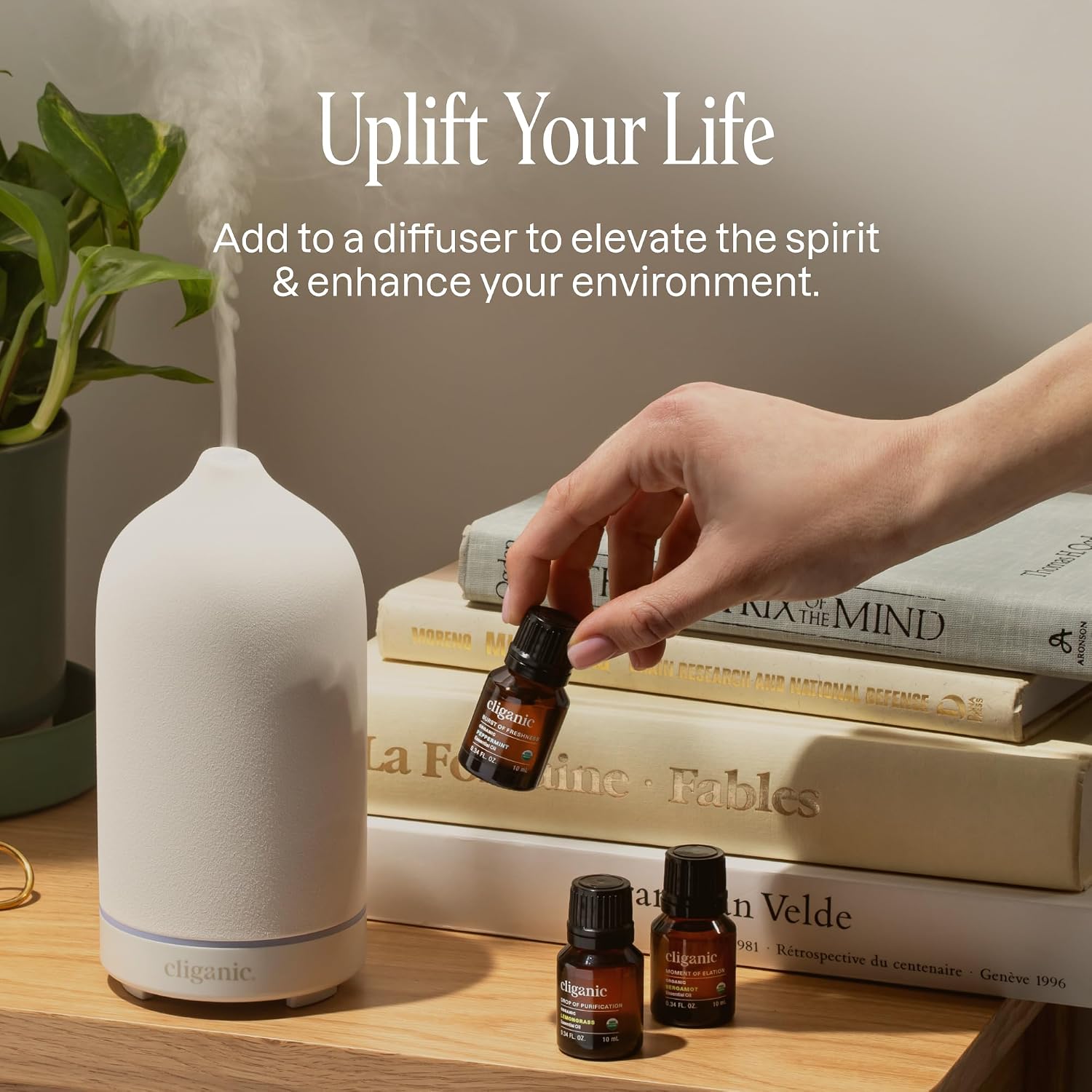 Cliganic Organic Aromatherapy Essential Oils Gift Set (Top 8 - The Iconics), 100% Pure - Peppermint, Lavender, Eucalyptus, Tea Tree, Lemongrass
