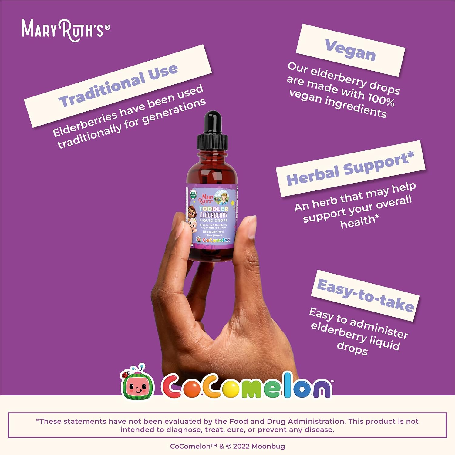 MARYRUTH'S Elderberry Liquid Drops for Adults & Kids, 1 oz, Immune Support | Immune Support, 150mg Elderberry Extract, USDA Organic, Sugar Free, Vegan