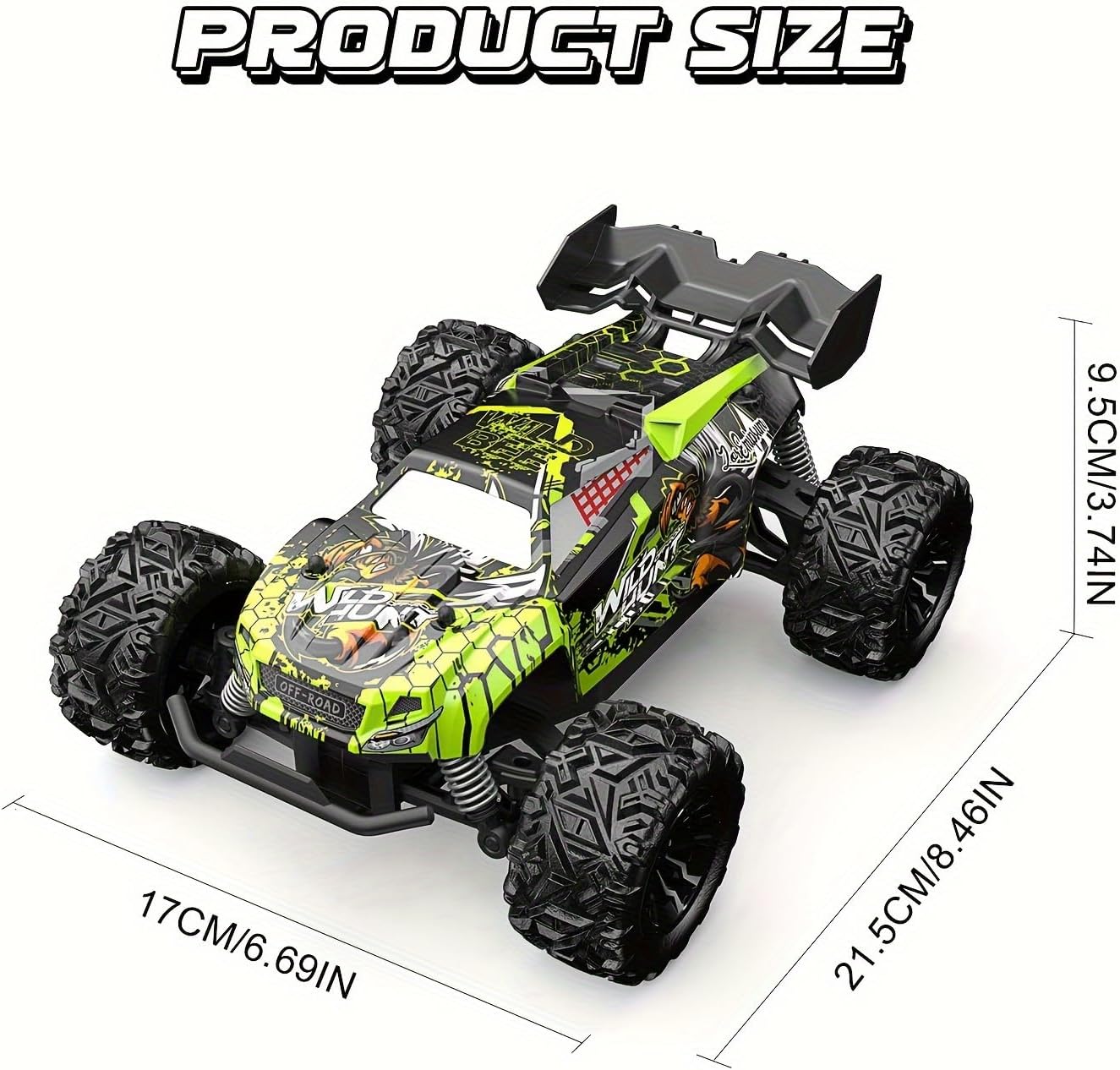 1/18 Scale High Speed RC Cars, 30KM/H 4WD Off-Road Remote Control Trucks for Adults and Kids Boys, All Terrain Truck Toys Gifts