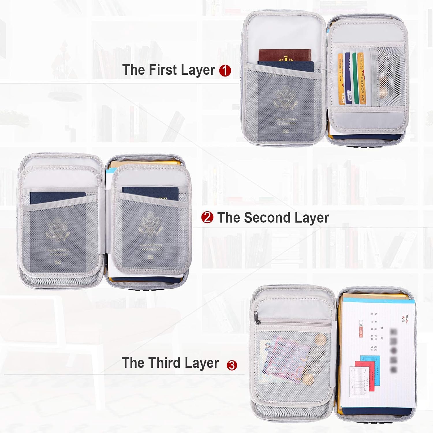 ENGPOW Small Fireproof Bag with Lock,Money Organizer Case,9”x 5.3”x 3.7”