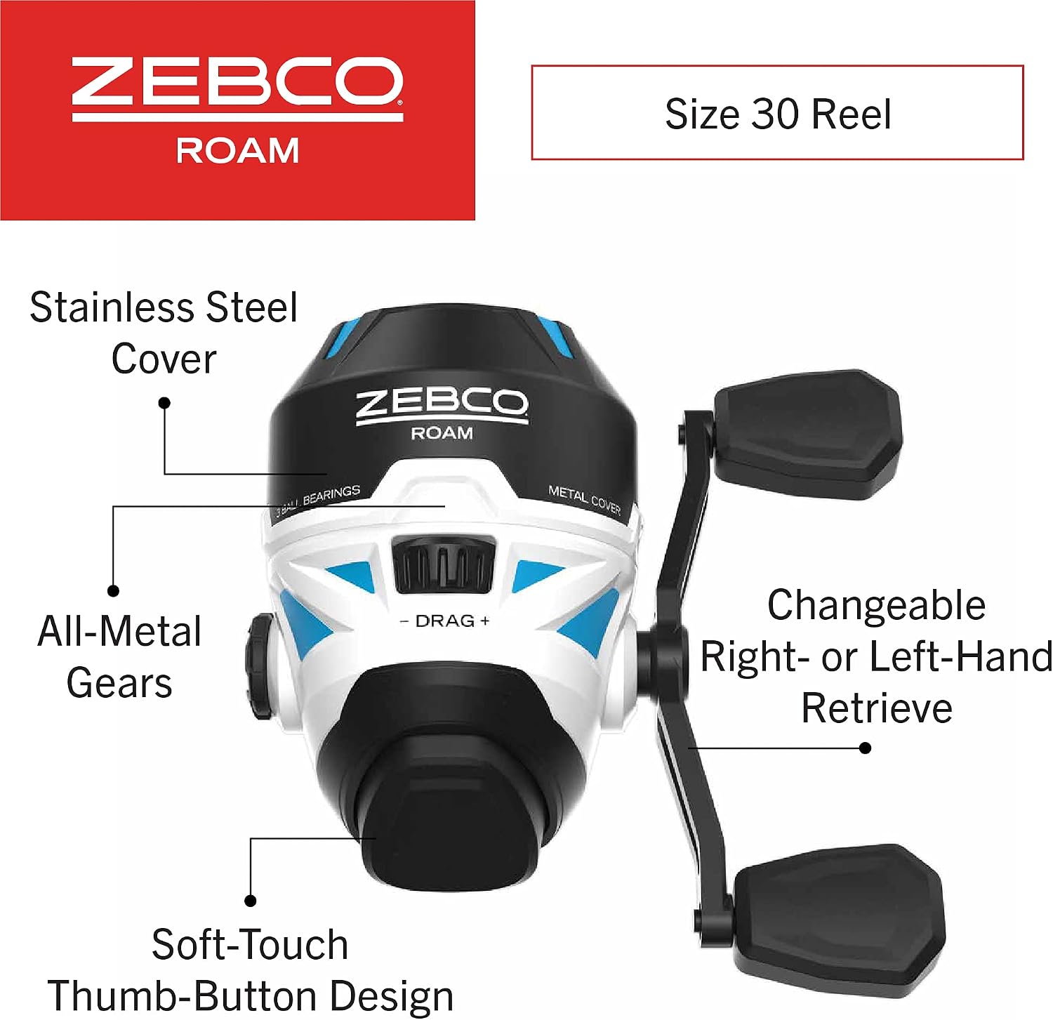 Zebco Roam Spincast Reel and Fishing Rod Combo