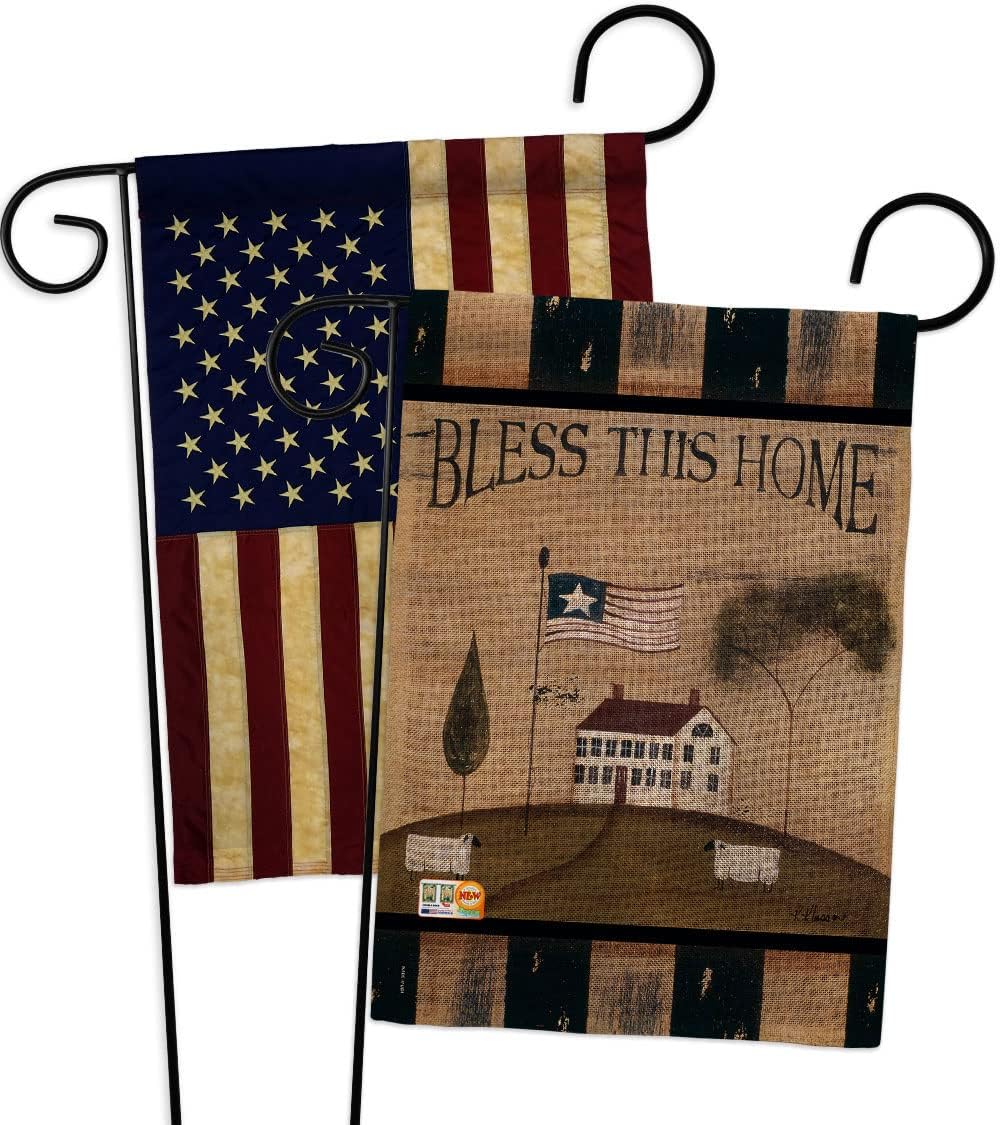 Welcome Bless This Home Burlap Garden Flags Pack Country Living Primitive Farm Western Barn American Rustic Cowboy Rural Ranch USA Vintage Applique