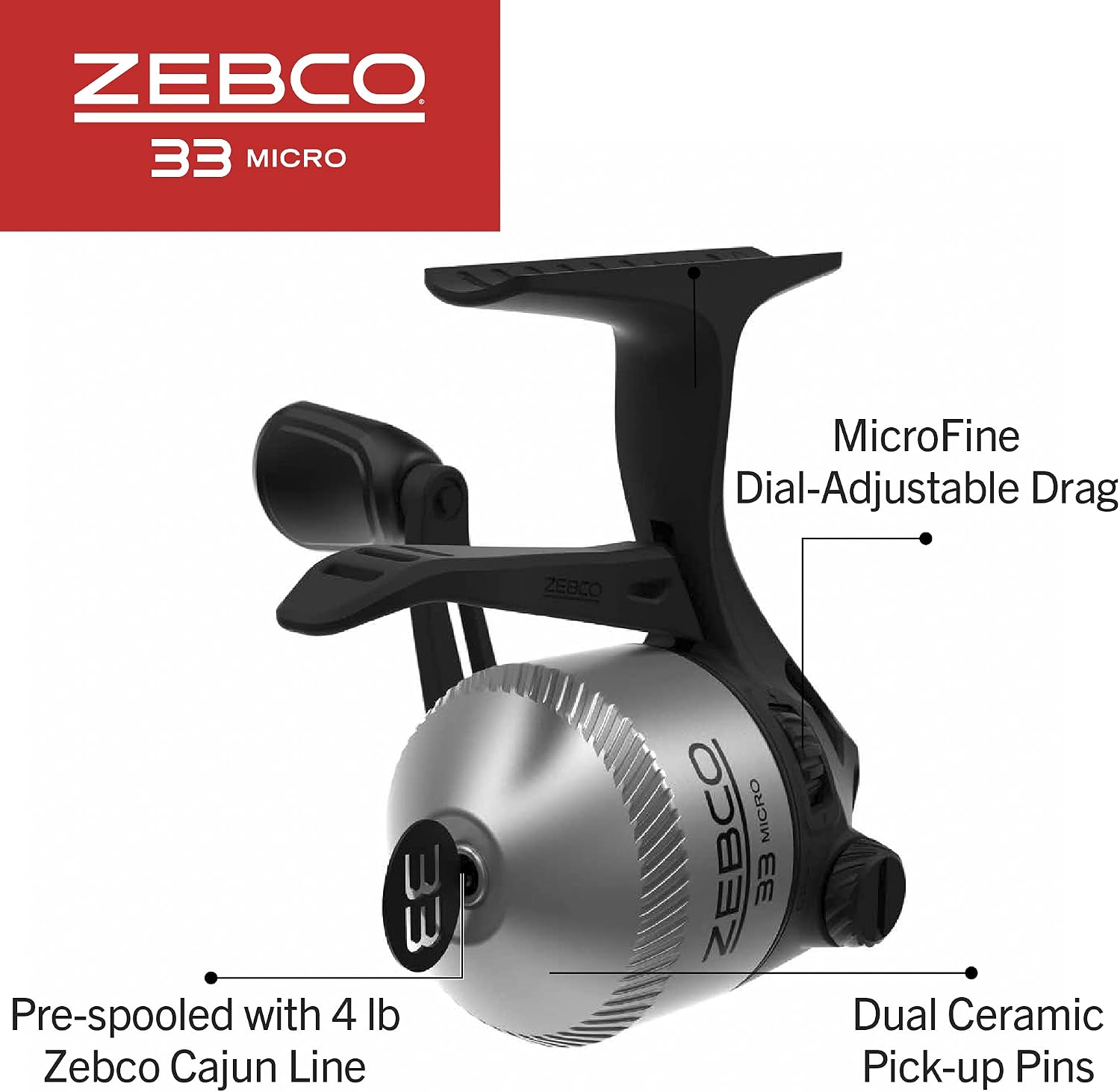 Zebco 33 Micro Spincast Reel and 2-Piece Fishing Rod Combo, 4.5-Foot Rod with Bonus Tackle Pack, QuickSet Anti-Reverse Fishing Reel with Bite Alert