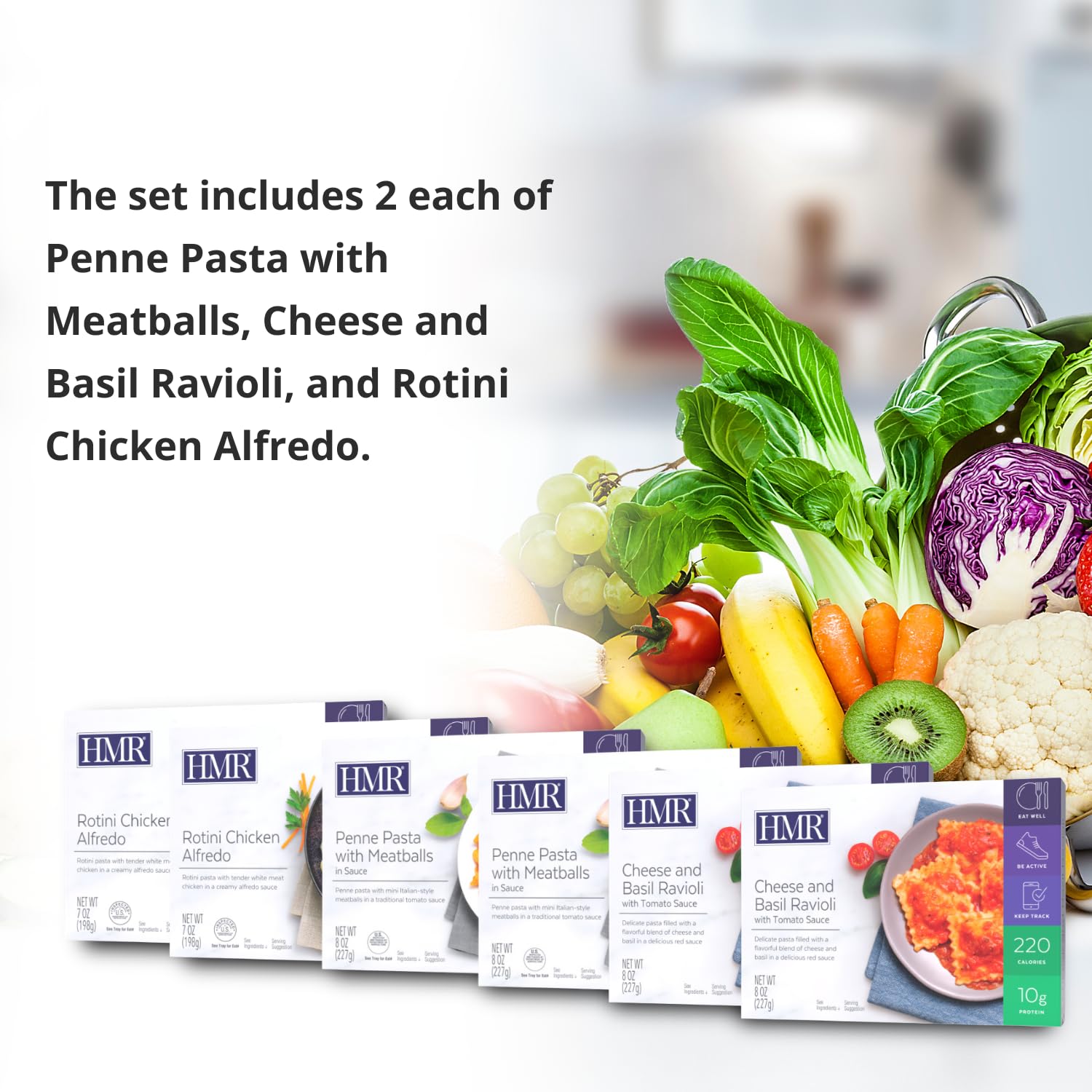 HMR Variety Entrée Meals Pack, 5 Ready-to-Eat Favorites | Entrée Variety Pack – Assorted Ready Meals – Microwave-Friendly – 5 Meals – Shelf Stable
