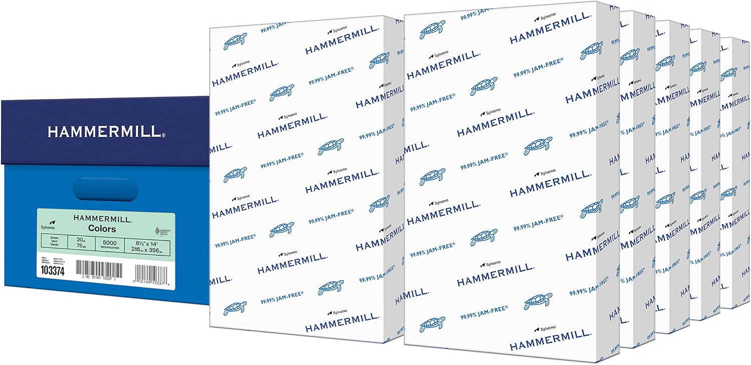Hammermill Colored Paper, 20 lb Blue Printer Paper, 8.5 x 11 - Made in the USA, Pastel Paper, 103309R - 1 Ream (500 Sheets)