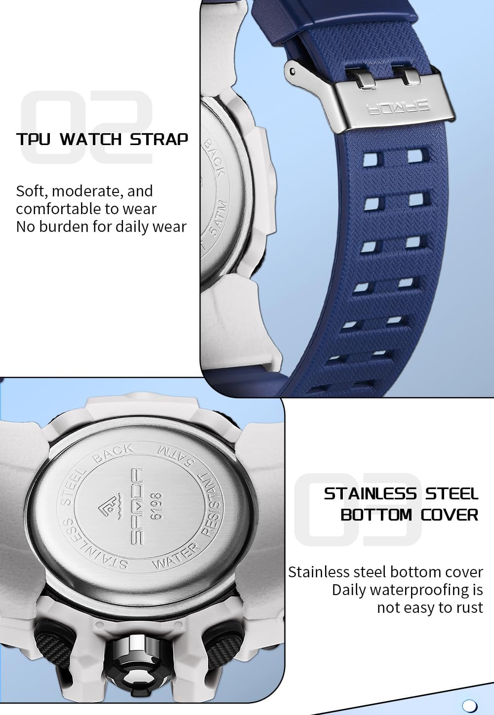FANMIS Men Sports Outdoor Watch Analog Digital Multifunctional Black Watch | Black Sports Watch Casual Quartz Wristwatch Waterproof Military Wrist Watch Tactics LED Alarm Stopwatch Digital Watch for Men