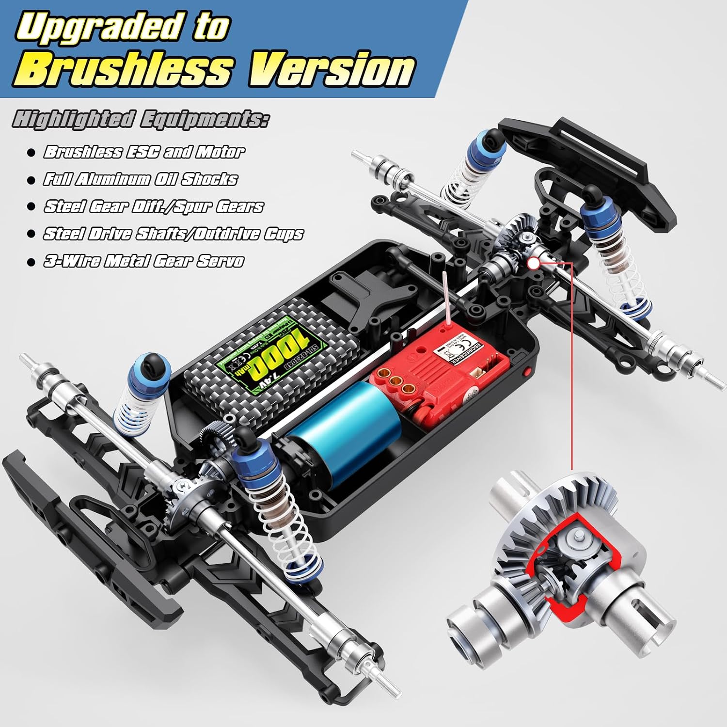 HAIBOXING 18859A 1/18 Brushless Fast RC Cars 4WD Off-Road Truck All Terrain | Fast Remote Control Truck 48 KM/H Speed for Adults and Kids