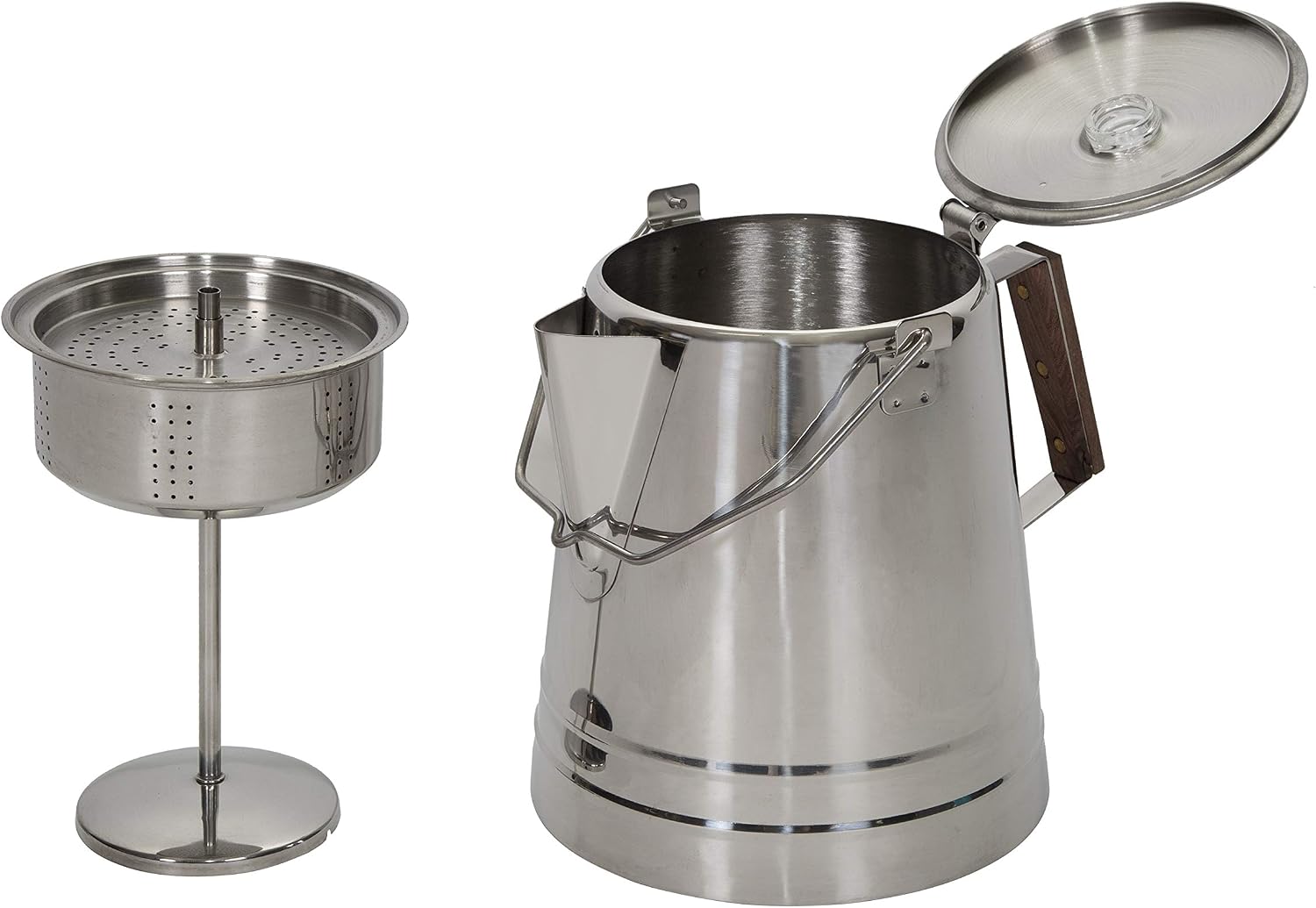 Stansport Stainless Steel Percolator Coffee Pot 9 Cups (276-9), Silver