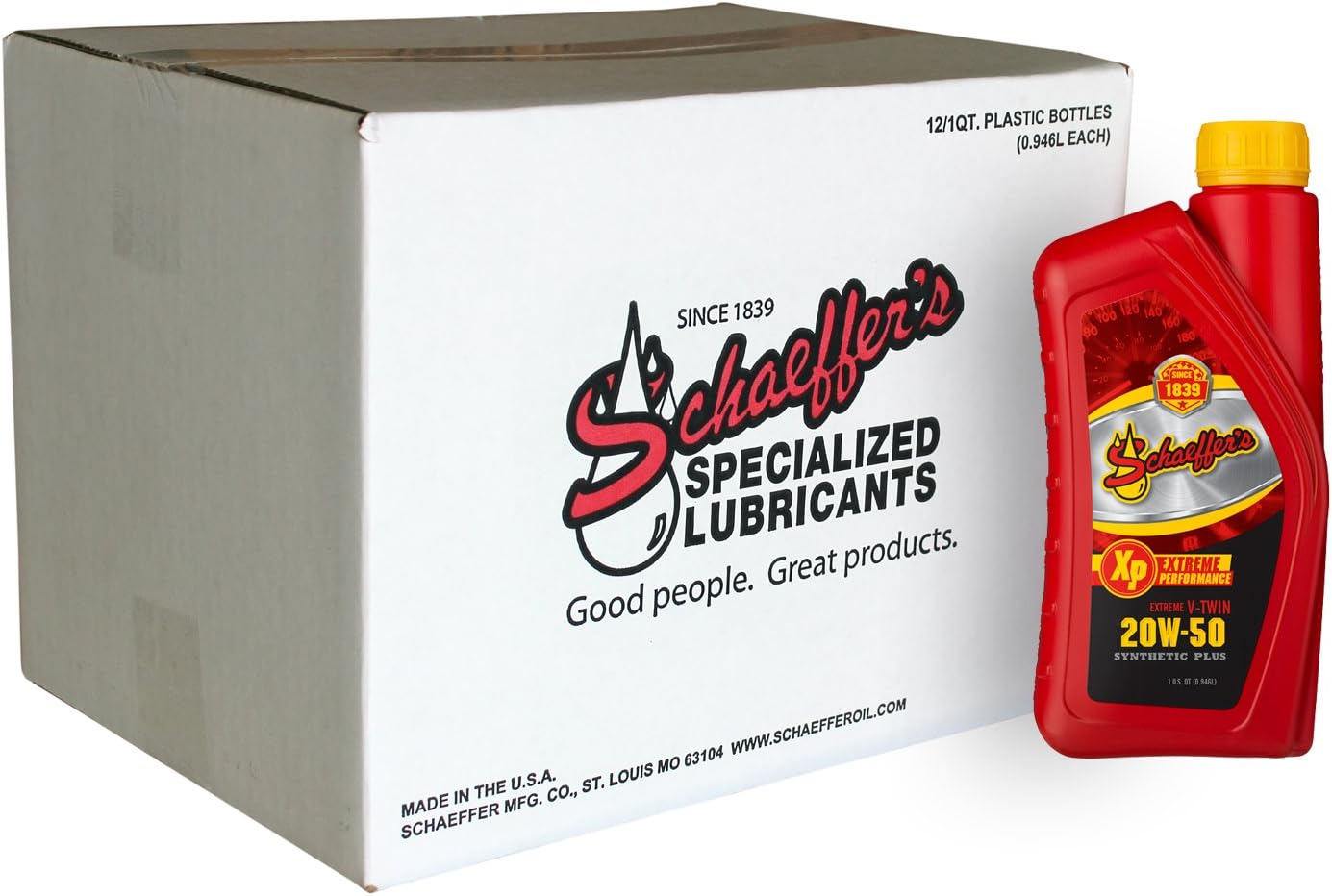 Schaeffer Manufacturing Co. 0707-012S Extreme V-Twin Synthetic Plus Racing Oil 20W-50, 1-Quart Bottle