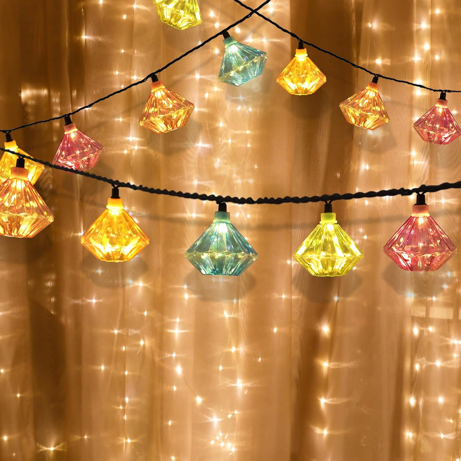 Vigdur Pineapple String Lights, 10FT Multicolor Patio Lights Outdoor