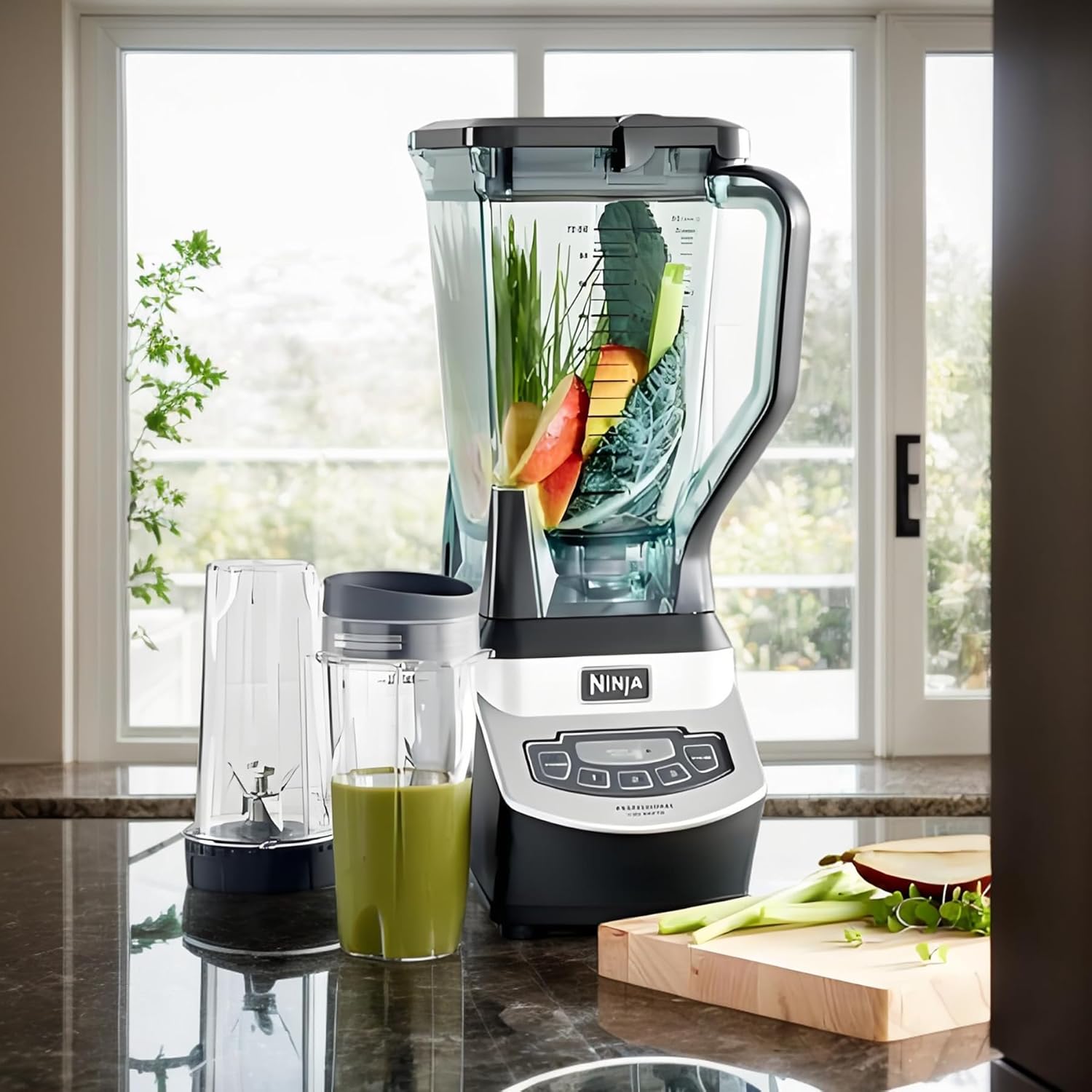 Blender Cups Fit for Ninja, Replacement Parts 16OZ Cups with Lids