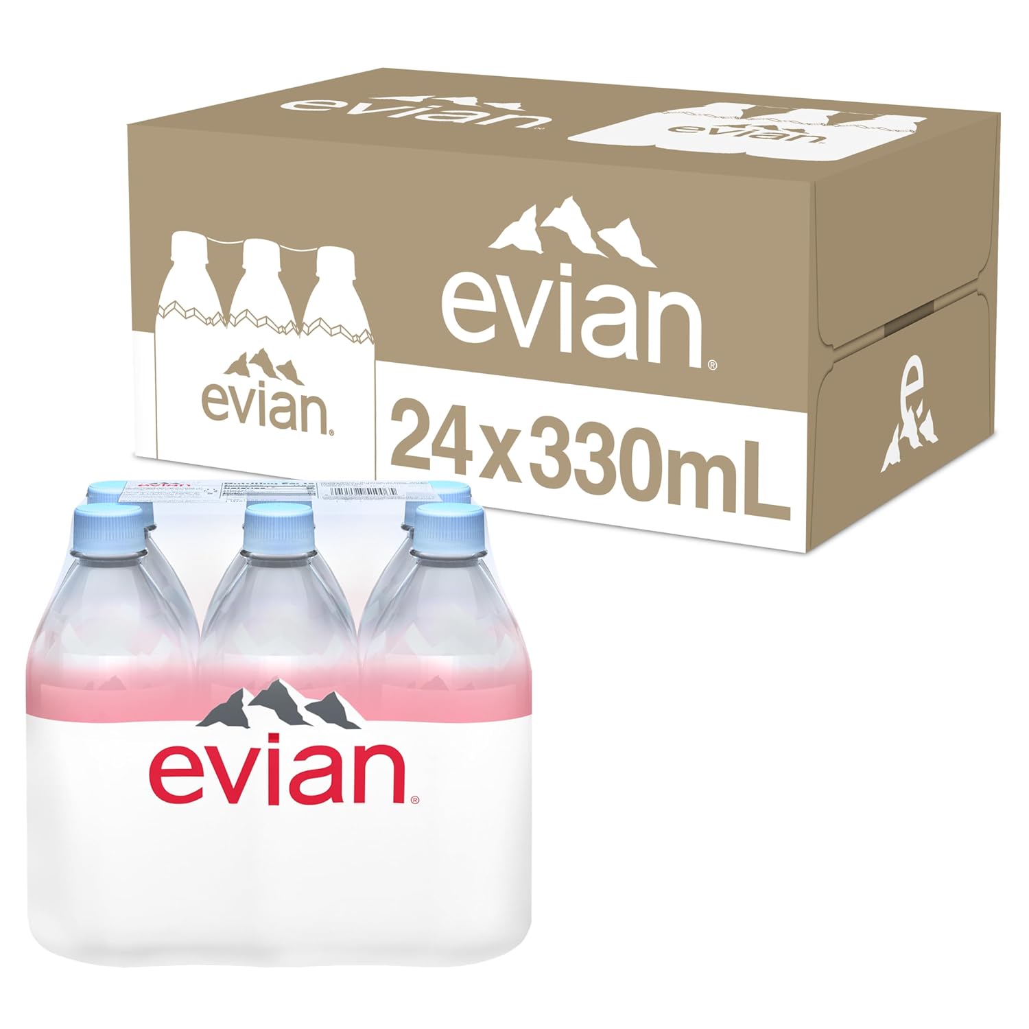 evian Natural Spring Water, PH Balanced with Natural Electrolytes, 16.9fl oz./500mL Bottles (pack of 24)
