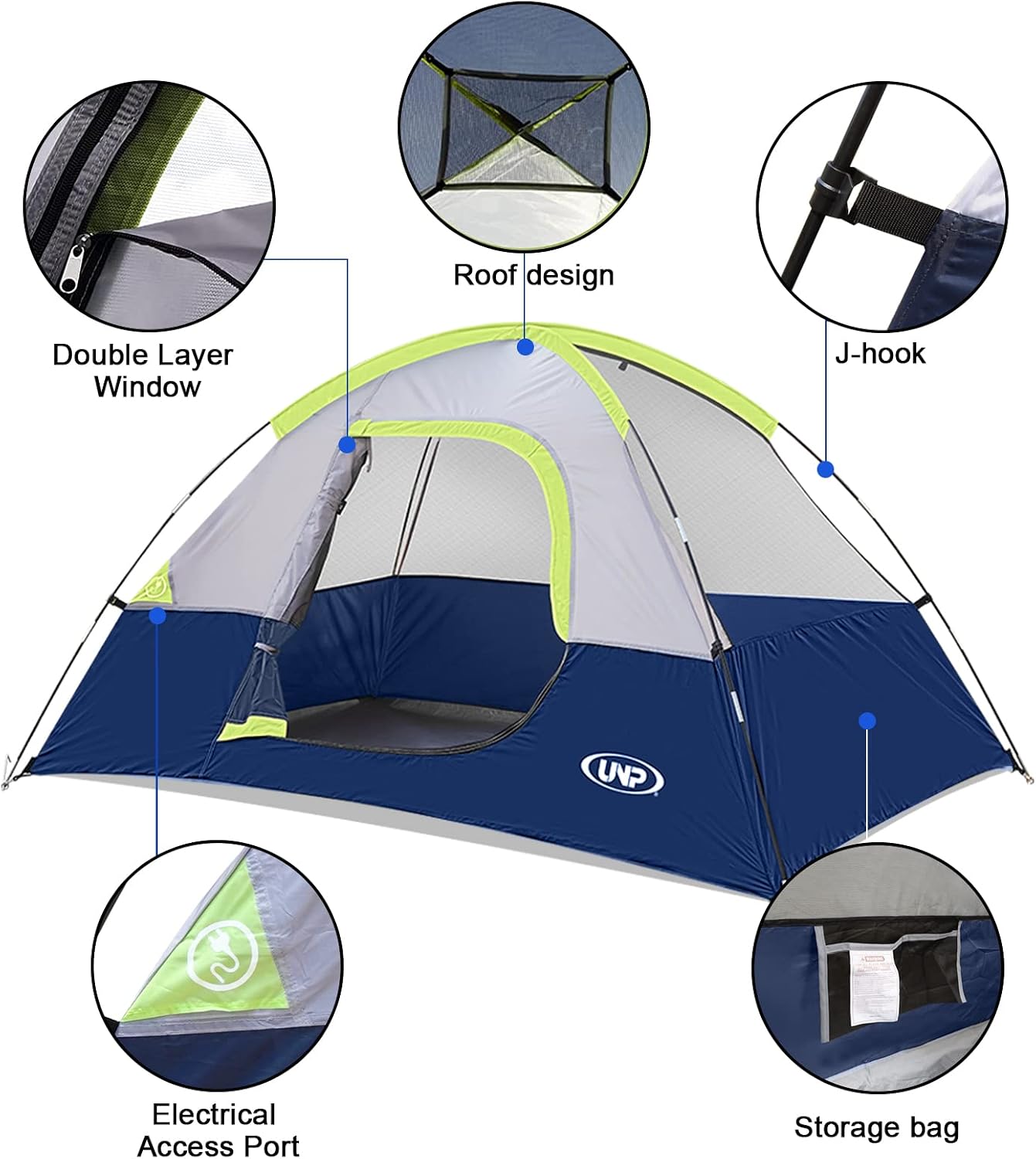 Camping Tent 2-4 Person, Waterproof Windproof Tent with Rainfly Easy Set up-Portable Dome Tents for Camping…