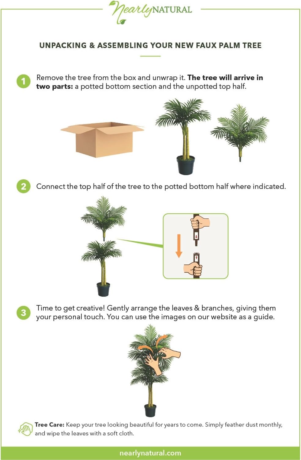 Nearly Natural 4 ft Artificial Golden Cane Palm Tree with Nursery Pot | Double-Stalk, Lush Realistic Foliage, Indoor Faux Palm Plant, Living Room Decor, Perfect Tropical Decoration