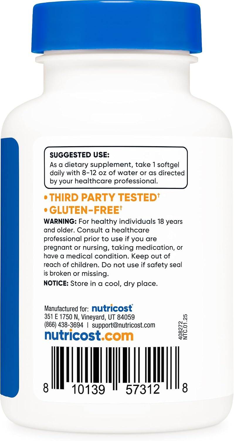 Nutricost Vitamin D3 (10,000 IU) 240 Softgels, GMO-Free, Potent | Gluten Free Vitamin D