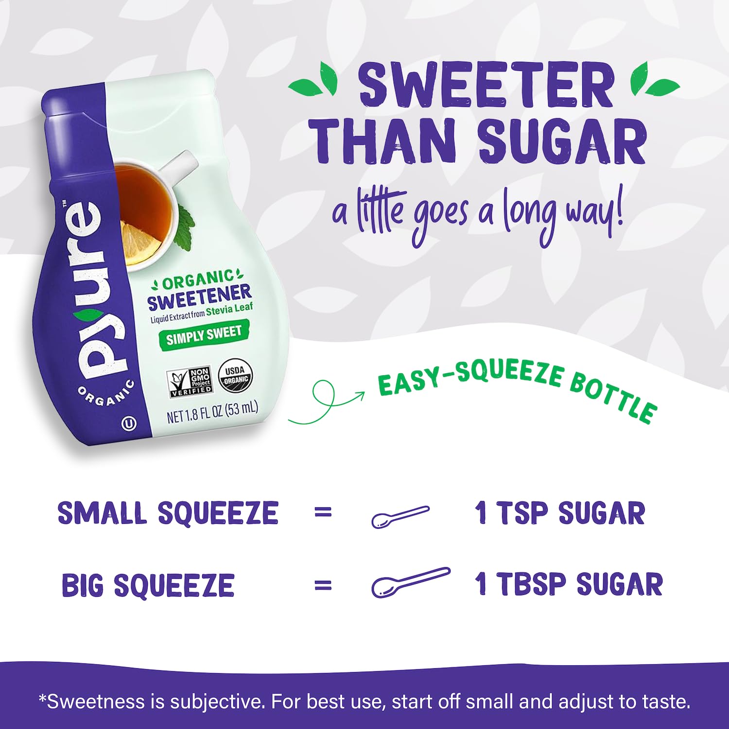 Pyure Liquid Stevia Extract | Zero Calorie Sugar-Free Sweetener, 1.8 Oz | Organic liquid stevia extract for coffee, tea, drinks, keto, diabetic, vegan, zero calorie, sugar-free, and low carb diets