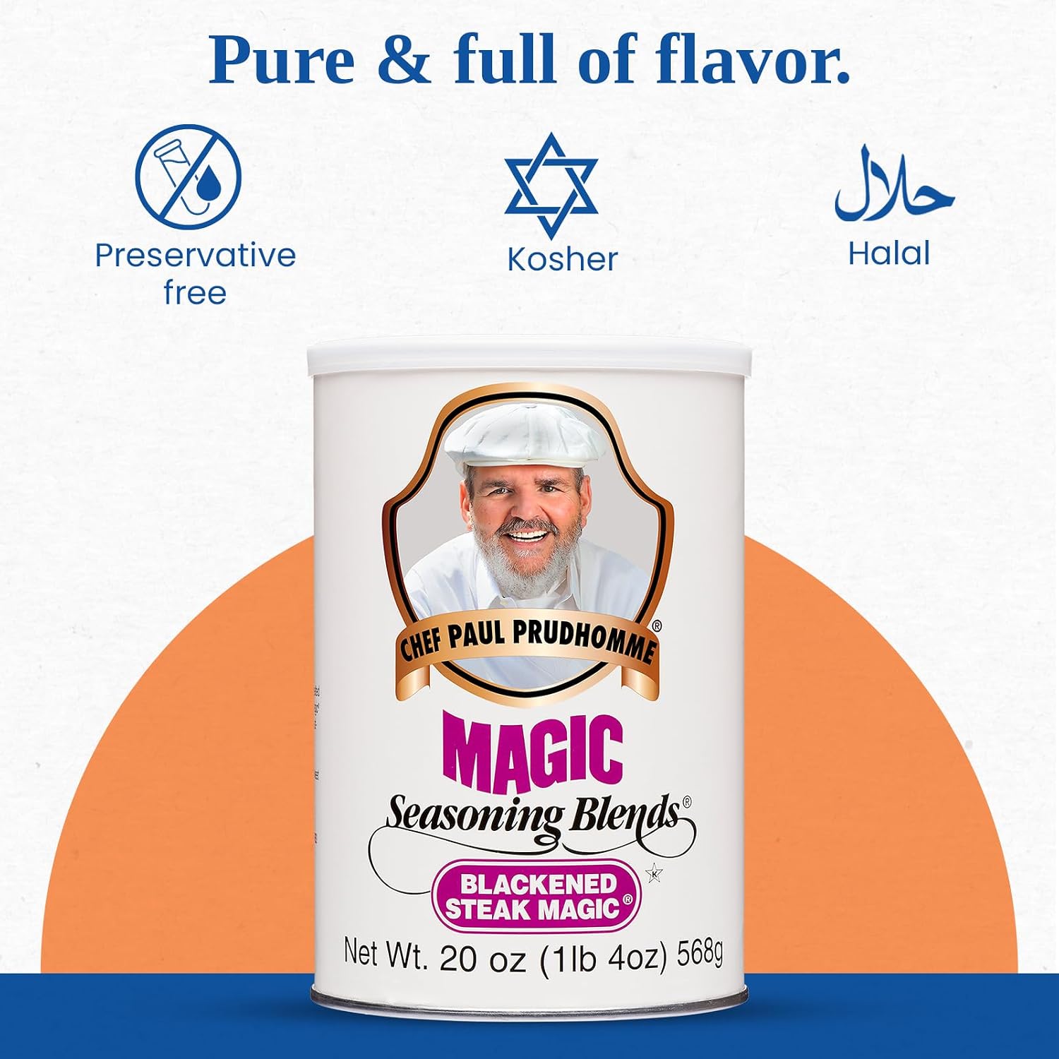 Chef Paul Magic Seasoning Blends Blackened Steak Magic | Bold Flavor for Steak & Beef | Gluten-Free Seasoning for Grilling, Roasting & BBQ | Spice Blend with Garlic & Chili | 20 oz (Pack of 1)
