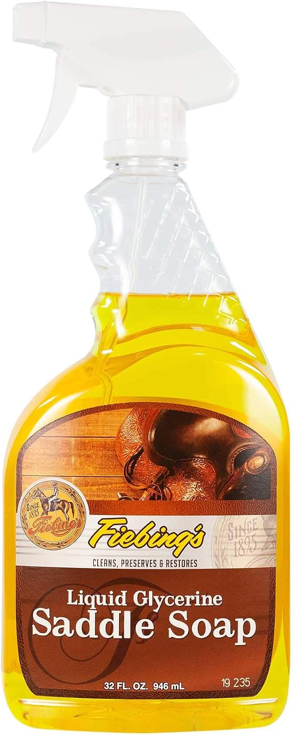 Fiebing's Liquid Glycerine Saddle Soap for Leather (32 oz) - Smooth Leather Cleaner & Conditioner to Soften