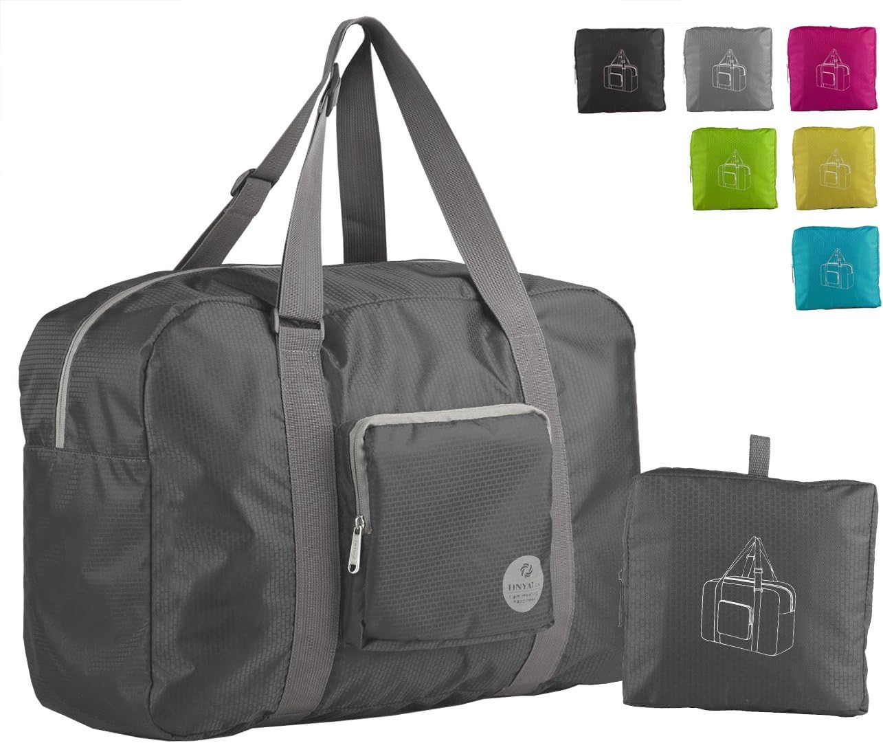 WANDF Foldable Personal Item Bag, Carry on Travel Duffle Bag | Frontier Airline Underseat Fit, 18x14x8 inches, Weekend Overnight Trips, Packable