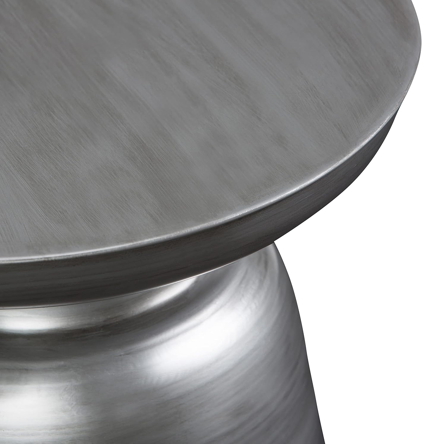 SIMPLIHOME Whitney 17" Wide Storage Metal Table in Antique Silver