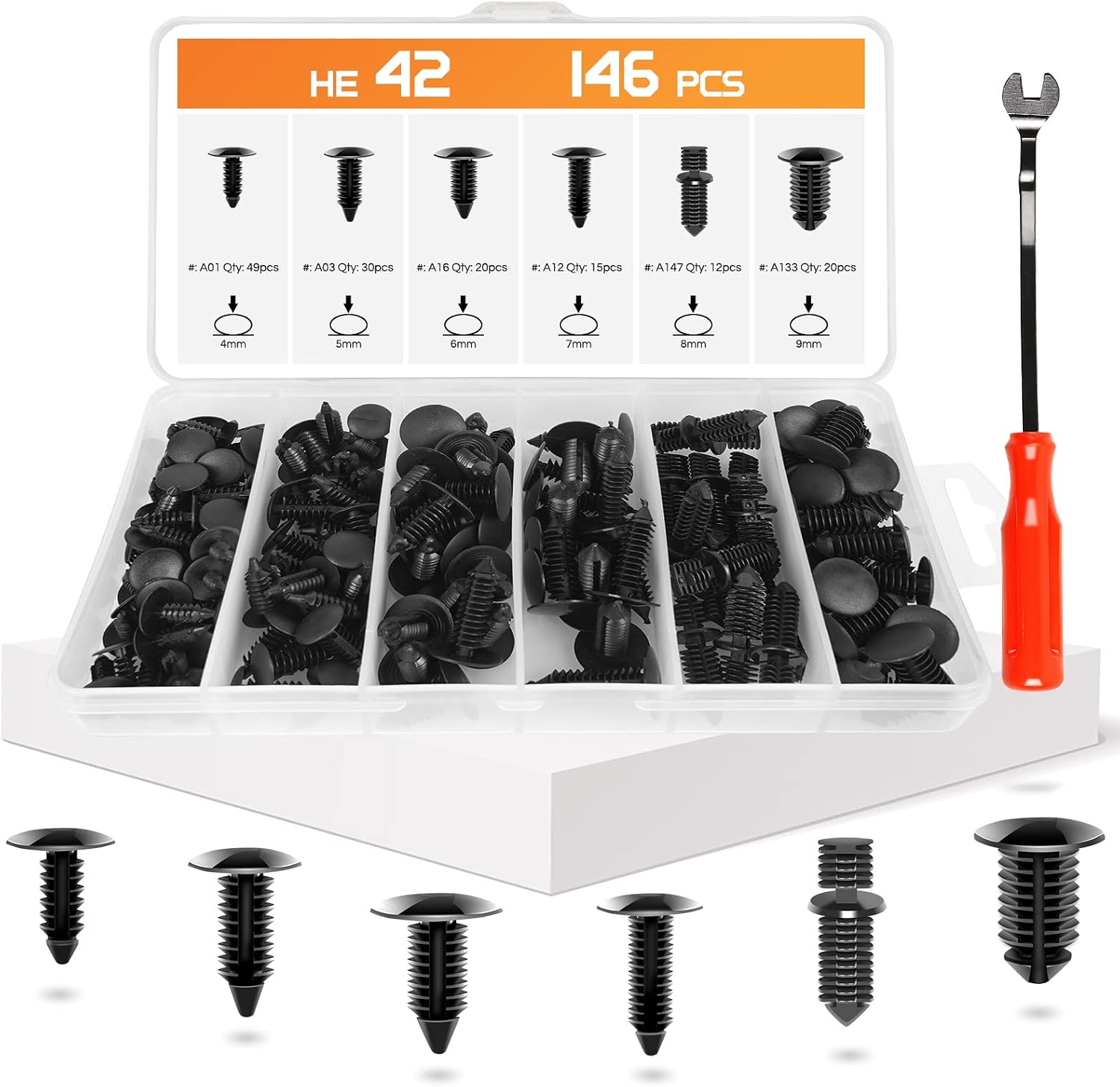 OTUAYAUTO 245 PCS Fender Clips Car Clips Bumper Plastic Rivets
