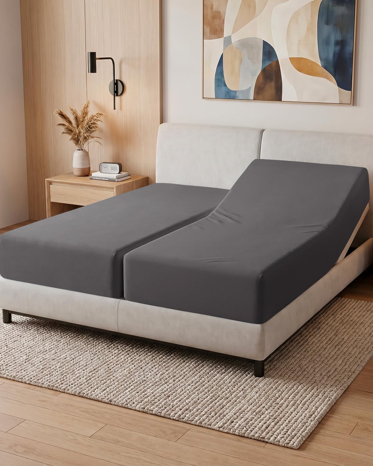 Fitted Hospital Bed Sheet - Hospital Bed Sheets for Home Use - Dark Grey | Ultra-Soft Brushed Microfiber Bedding with 16 Inch Deep Pockets, Extra Long 36 x 84 Fit, Breathable, Cooling and Wrinkle Free