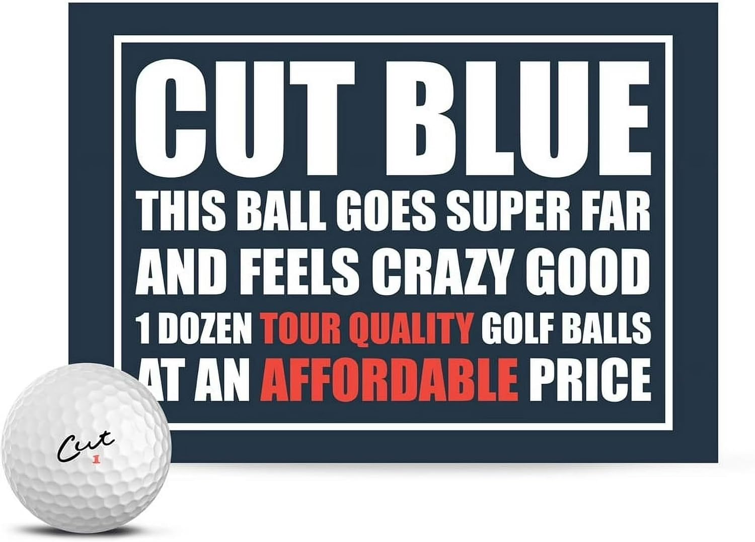 Cut Blue Golf Balls, 4 Piece Urethane (One Dozen)
