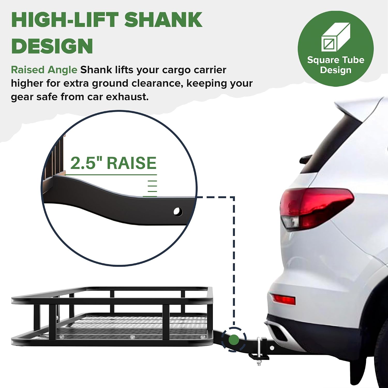 ARKSEN 60" x 23" x 5.5" Hitch Cargo Carrier, 500 Lbs Capacity Luggage Rack