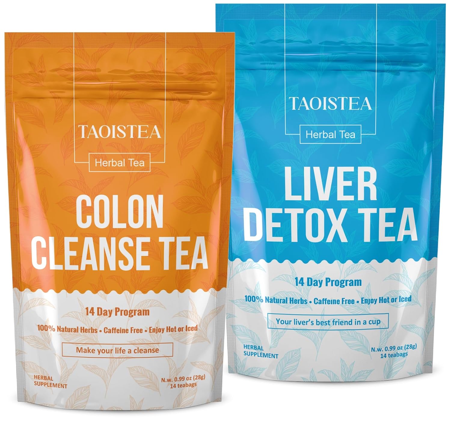 TAOISTEA 14 Day Detox Tea for Weight Loss, Body Cleanse, Metabolism Boost - Morning Boost and Night Cleanse Teas