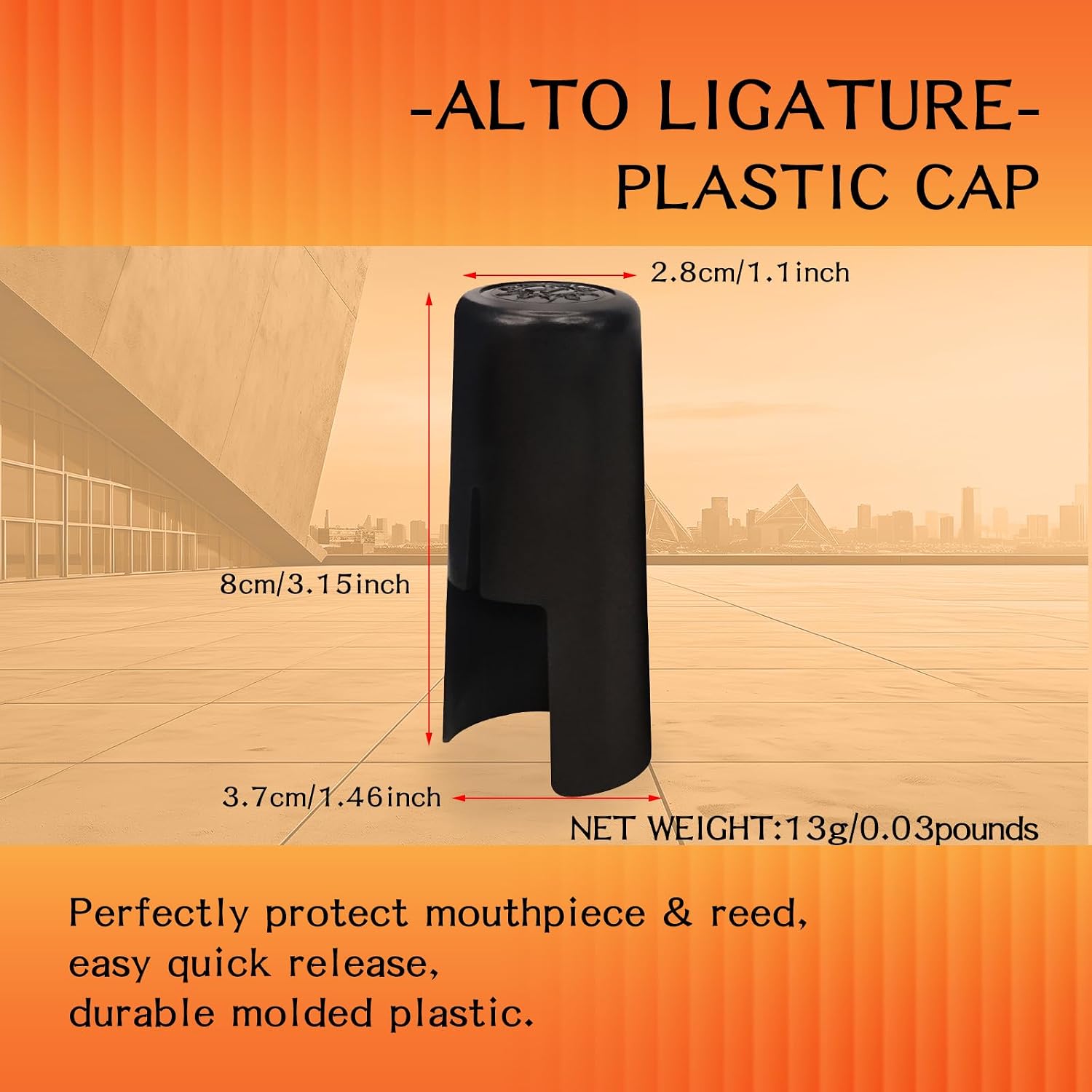 Alto Saxophone Ligature Fastener Compact Durable Artificial Leather for Alto Saxophone Rubber Mouthpiece